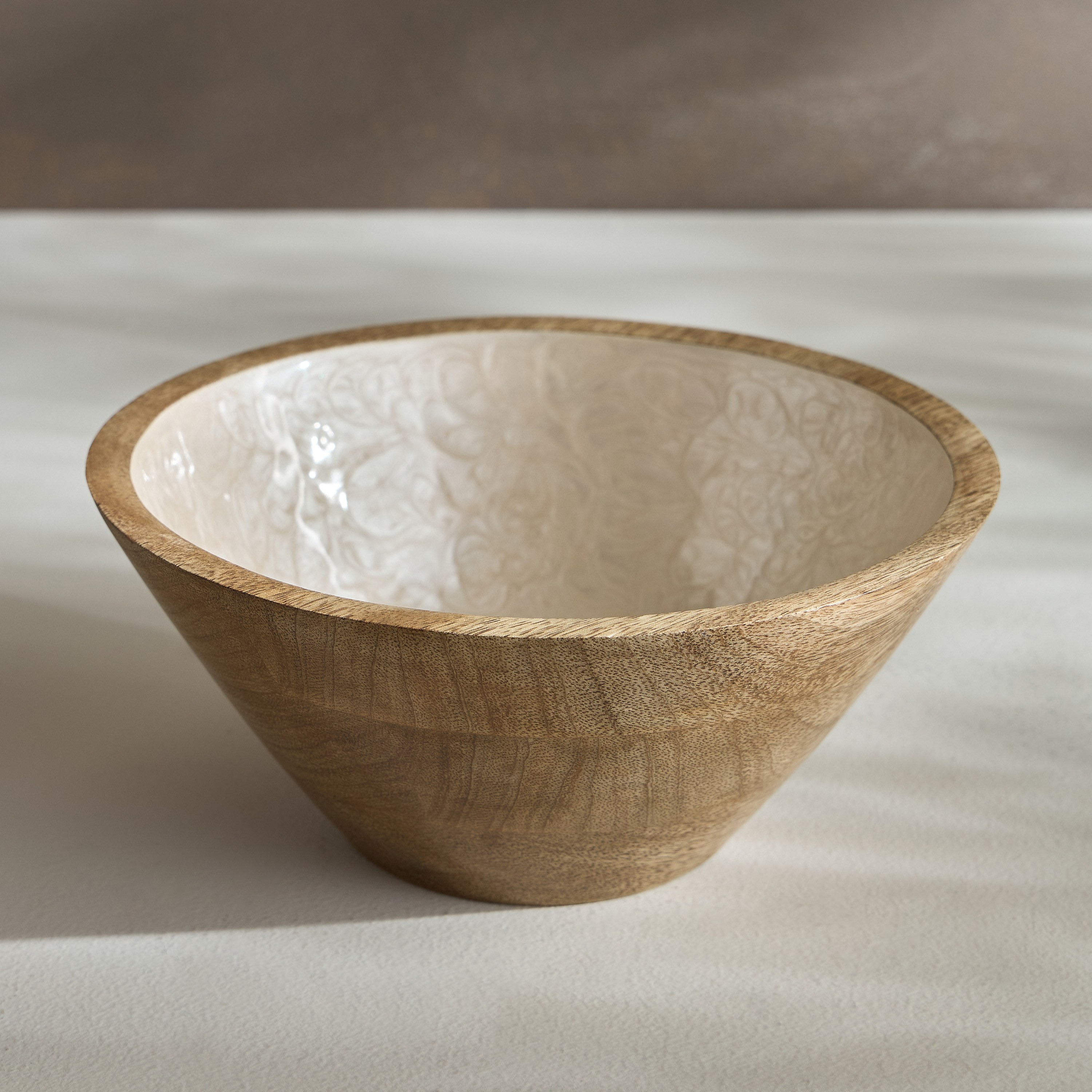 Sadaf Mango Wood Serving Bowl - 23 cm-household-dining-dinnerware-bowls-image-1