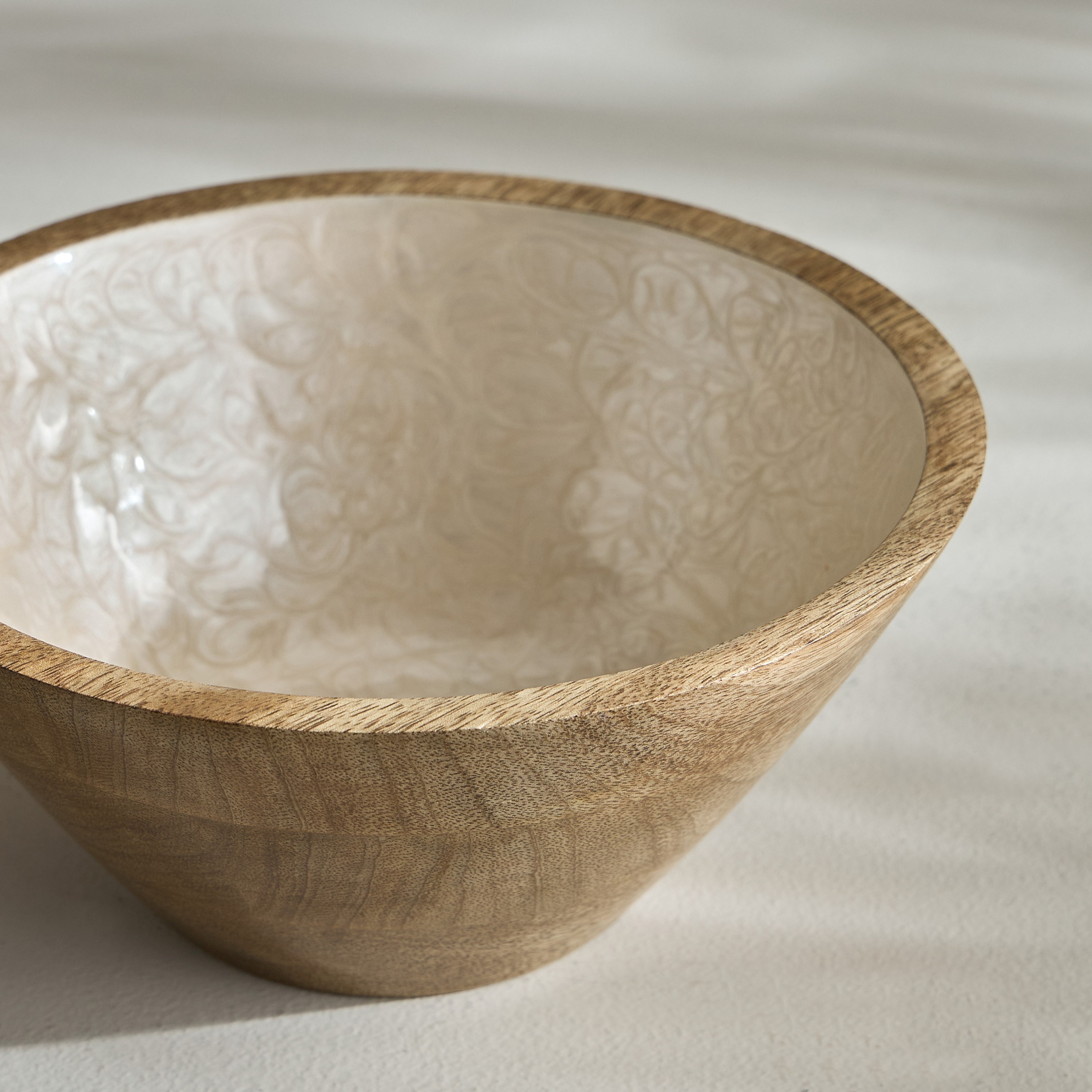 Sadaf Mango Wood Serving Bowl - 23 cm-household-dining-dinnerware-bowls-image-2