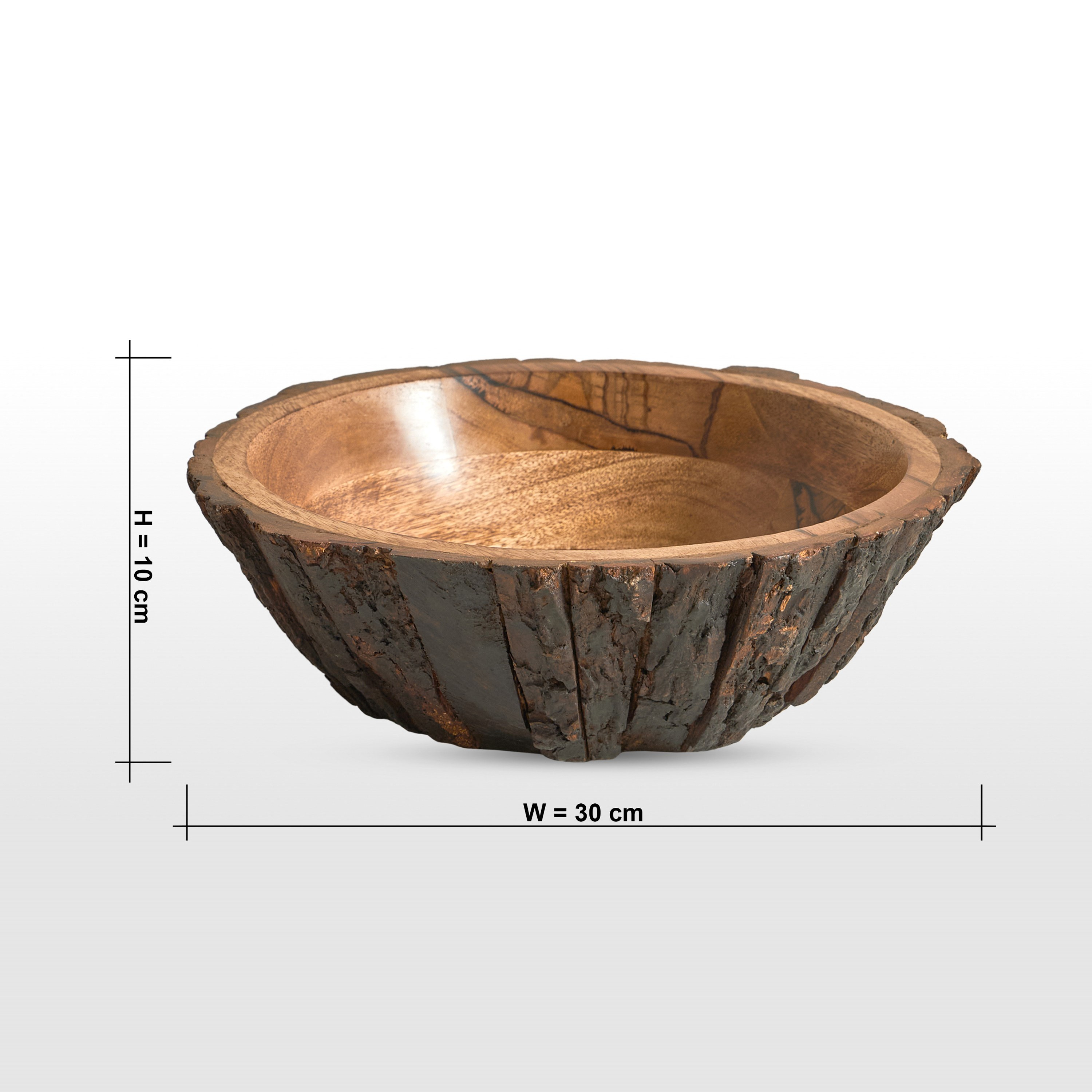 Earthen Mango Wood Bowl - 30 cm-household-dining-dinnerware-bowls-image-4