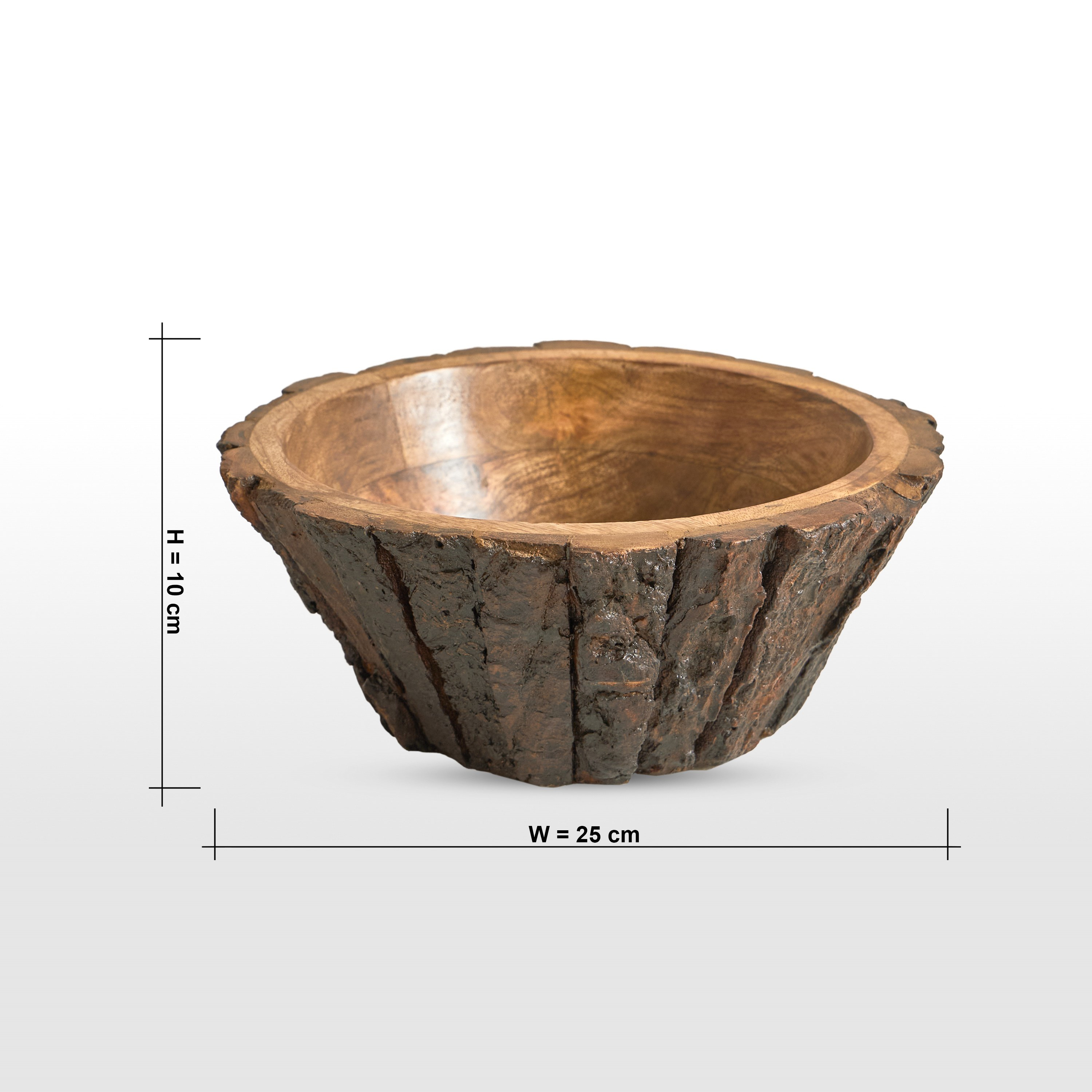 Earthen Mango Wood Bowl - 25 cm-household-dining-dinnerware-bowls-image-4