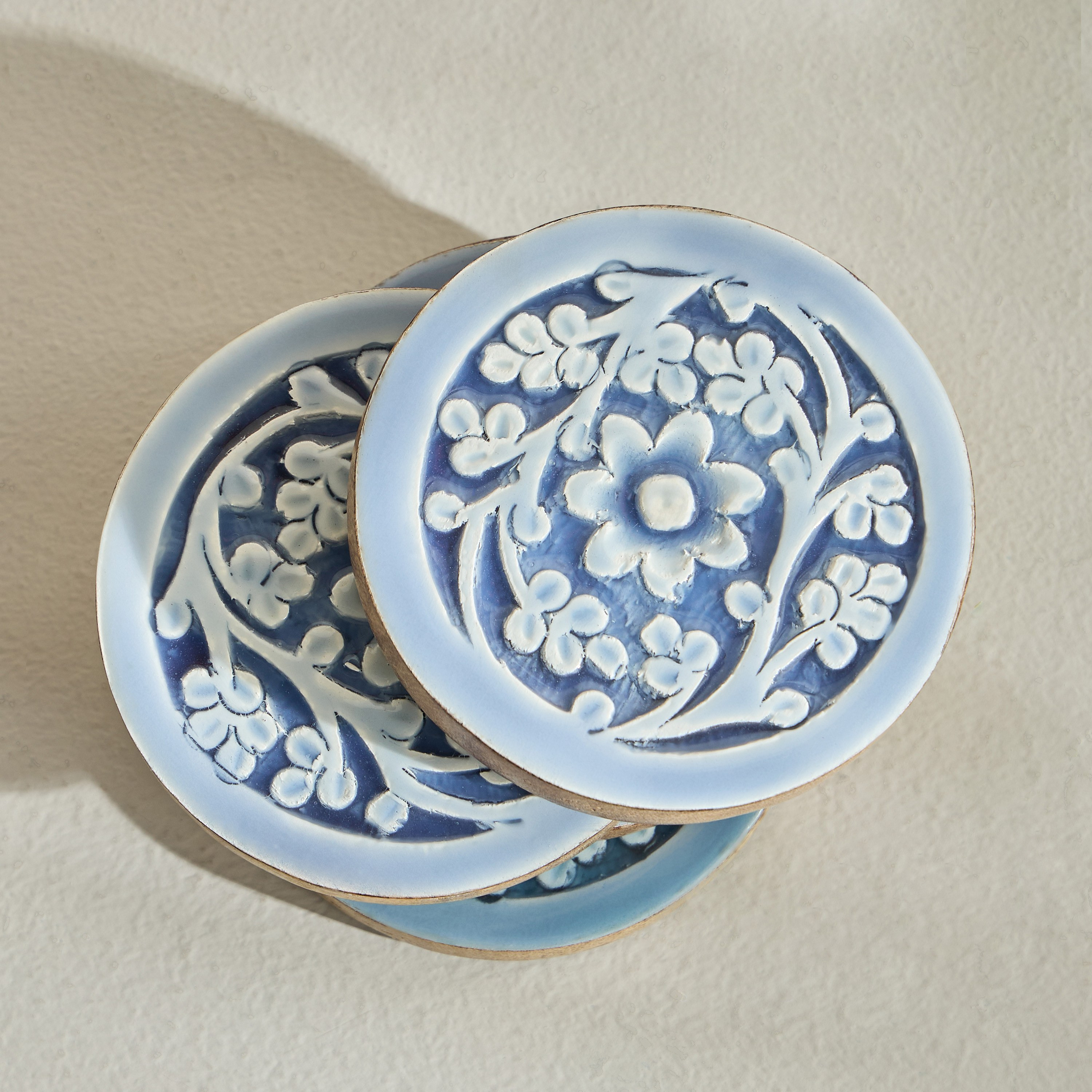 Lavender Lily 4-Piece Coaster Set - 10 cm-household-dining-tablelinen-napkinsandaccessories-image-2