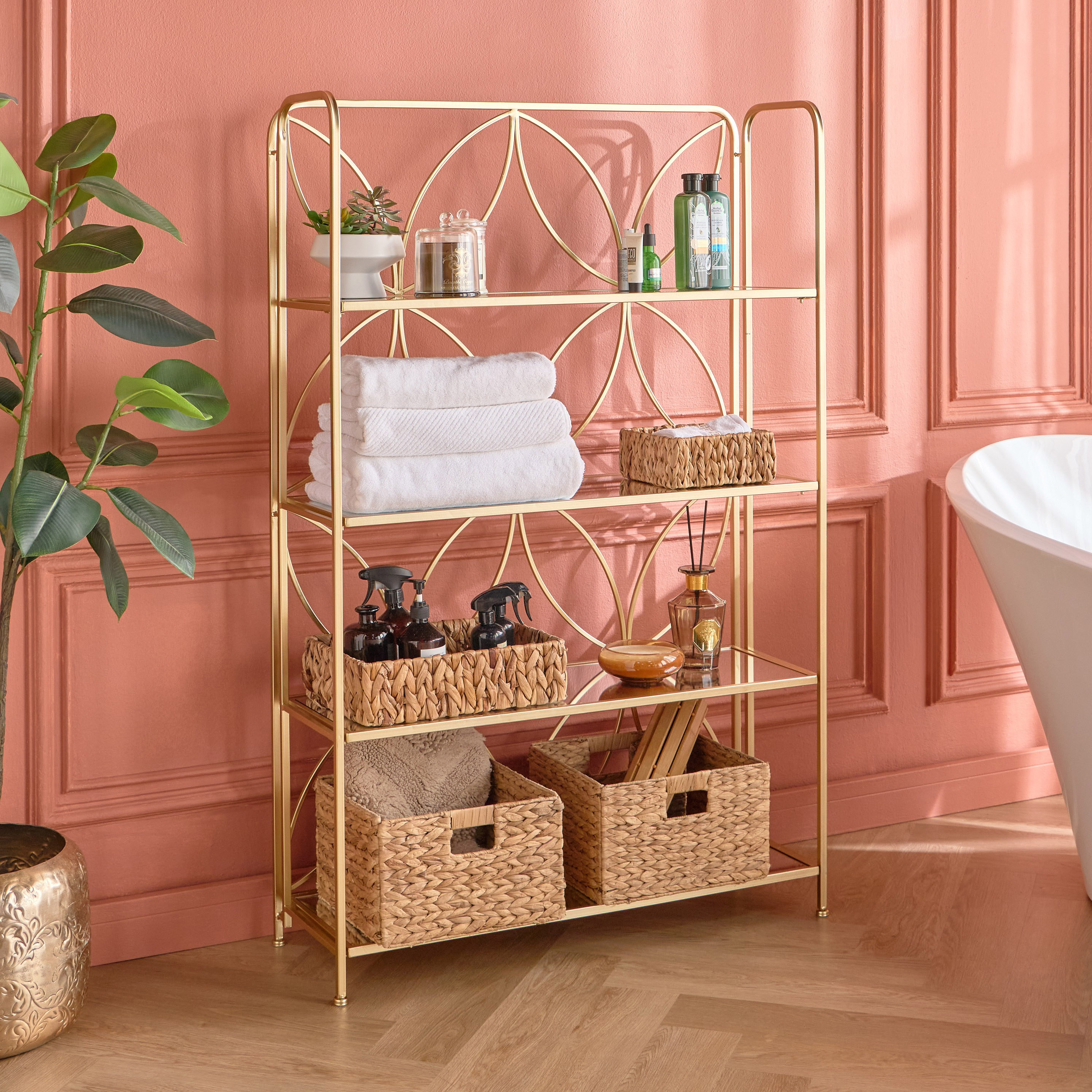 Seema 4-Tier Storage Rack - 30x90 cm-household-storage-storagesolutions-storageracks-image-1