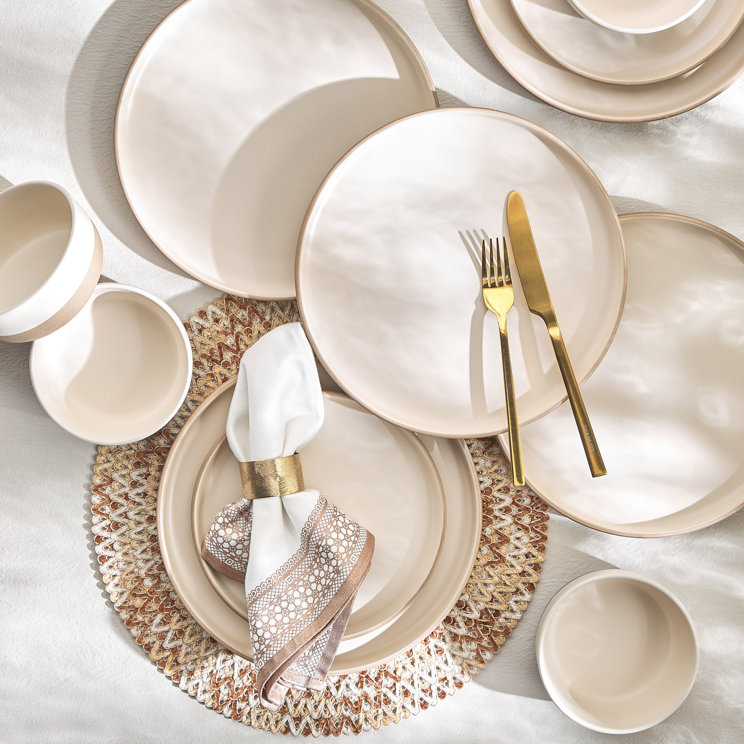 طقم أدوات مائدة سيراميك 18 قطعة - دهب - يخدم 6-household-dining-dinnerware-dinnersets-image-1