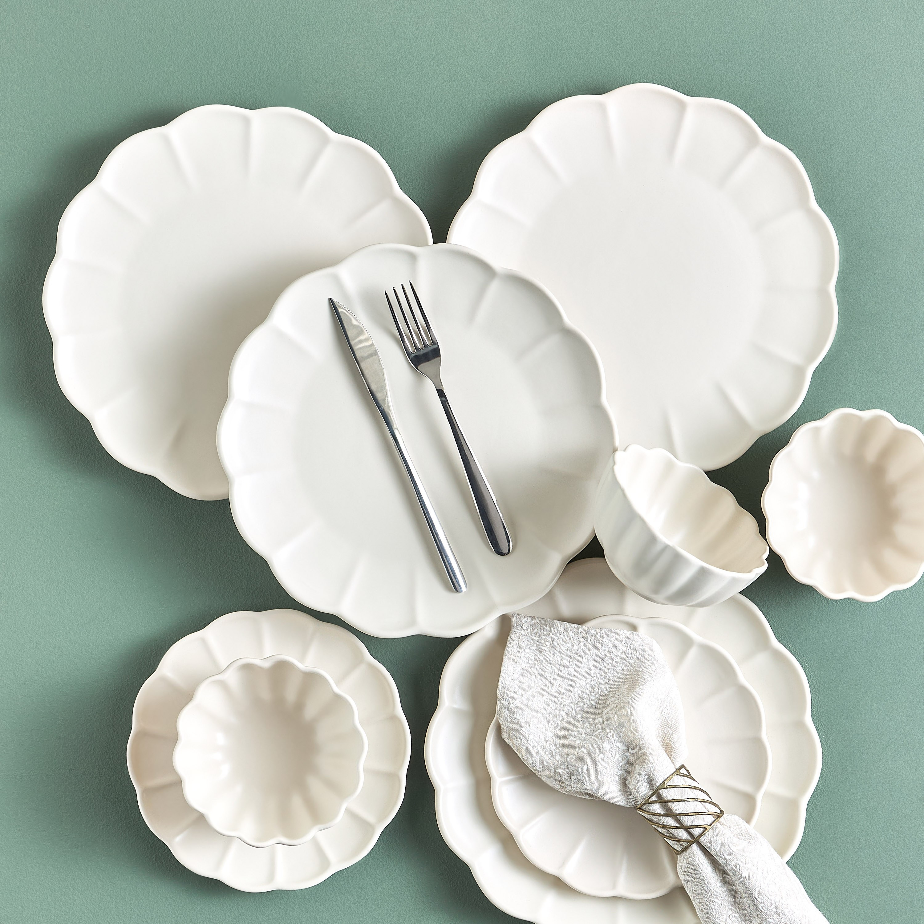طقم عشاء سيراميك 12 قطعة - راقية - لـ 4 أفراد-household-dining-dinnerware-dinnersets-image-1