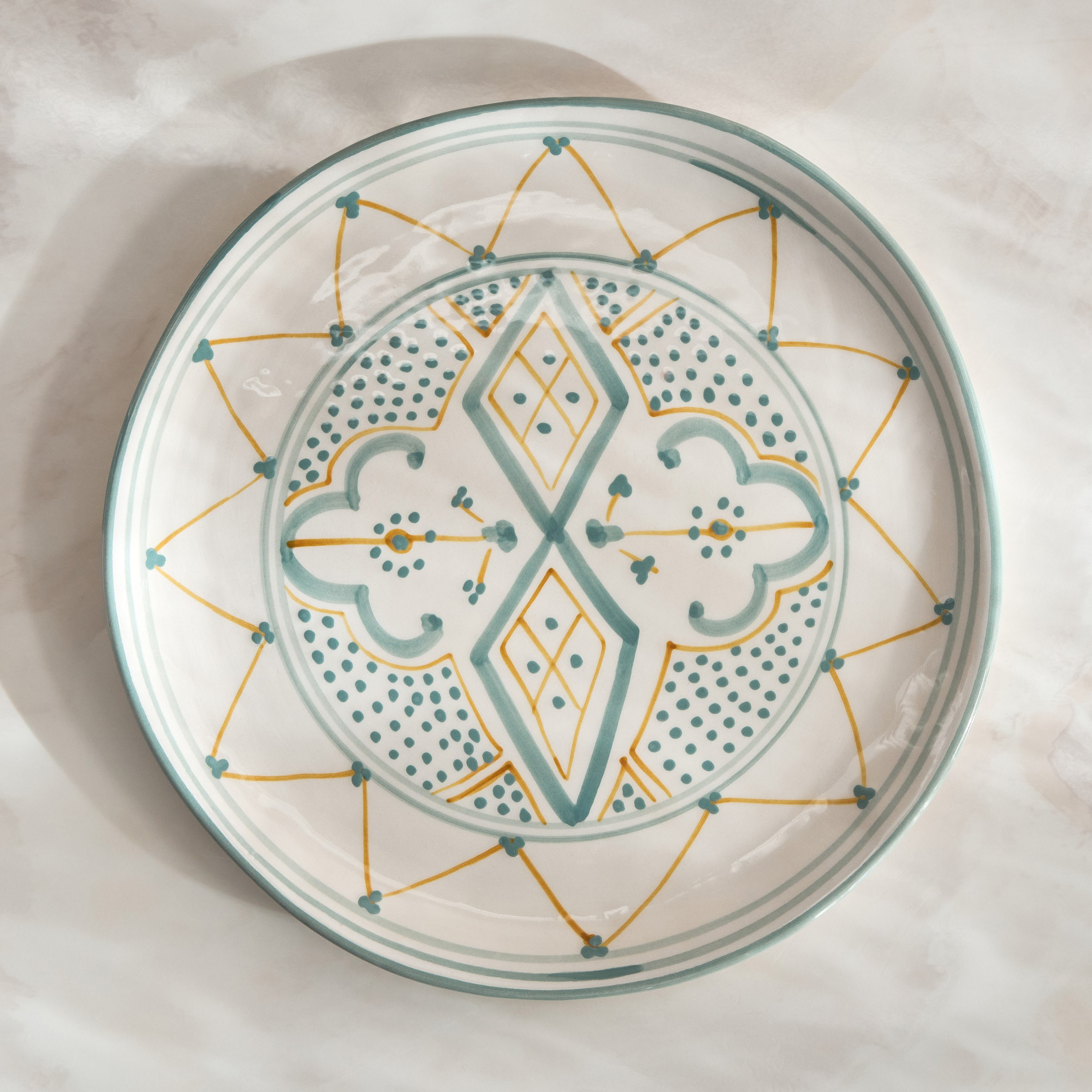 صحن عشاء خزف - شمس - 25 سم-household-dining-dinnerware-plates-image-1