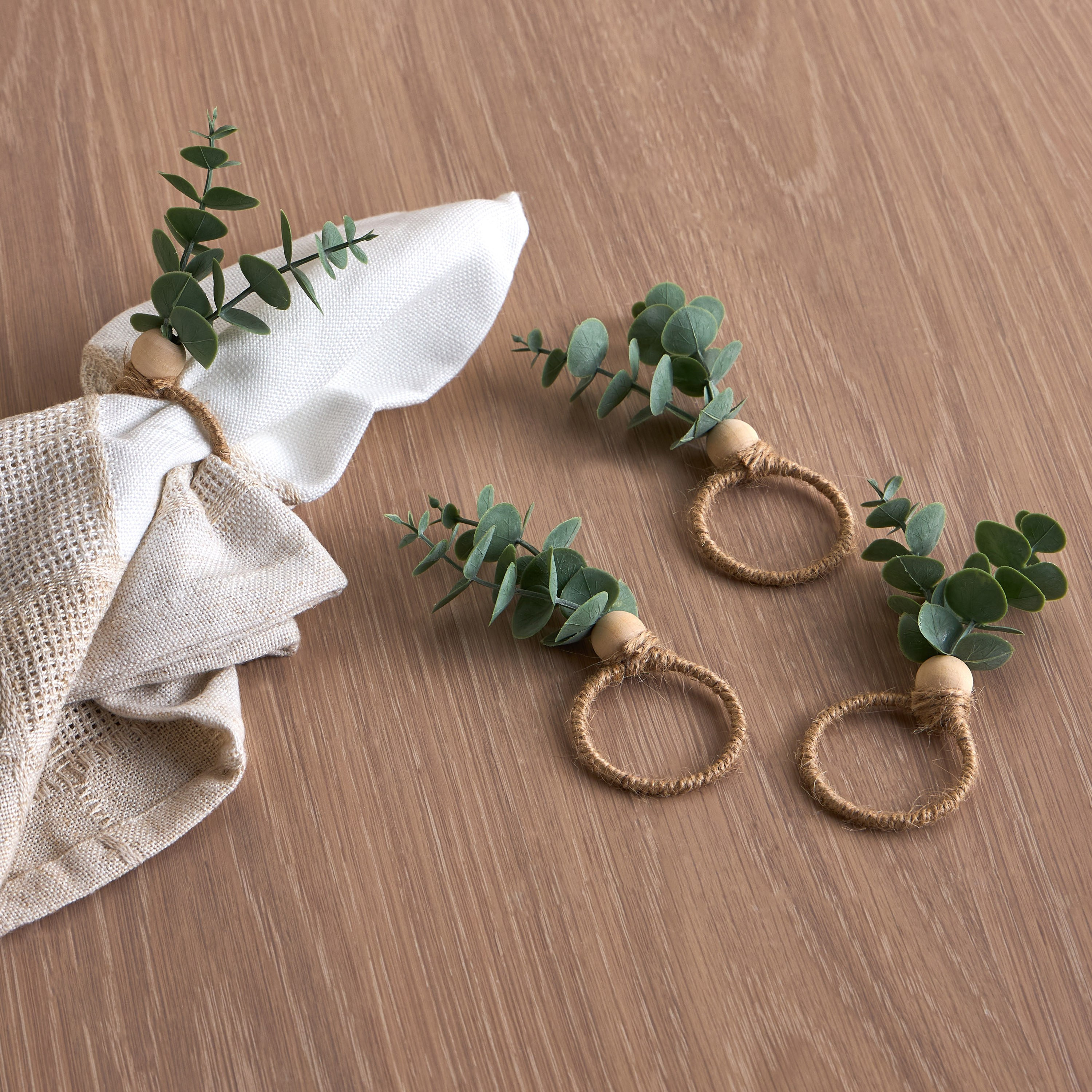 Botanical Leaves 4-Piece Napkin Ring Set - 12 cm-household-dining-tablelinen-napkinsandaccessories-image-1