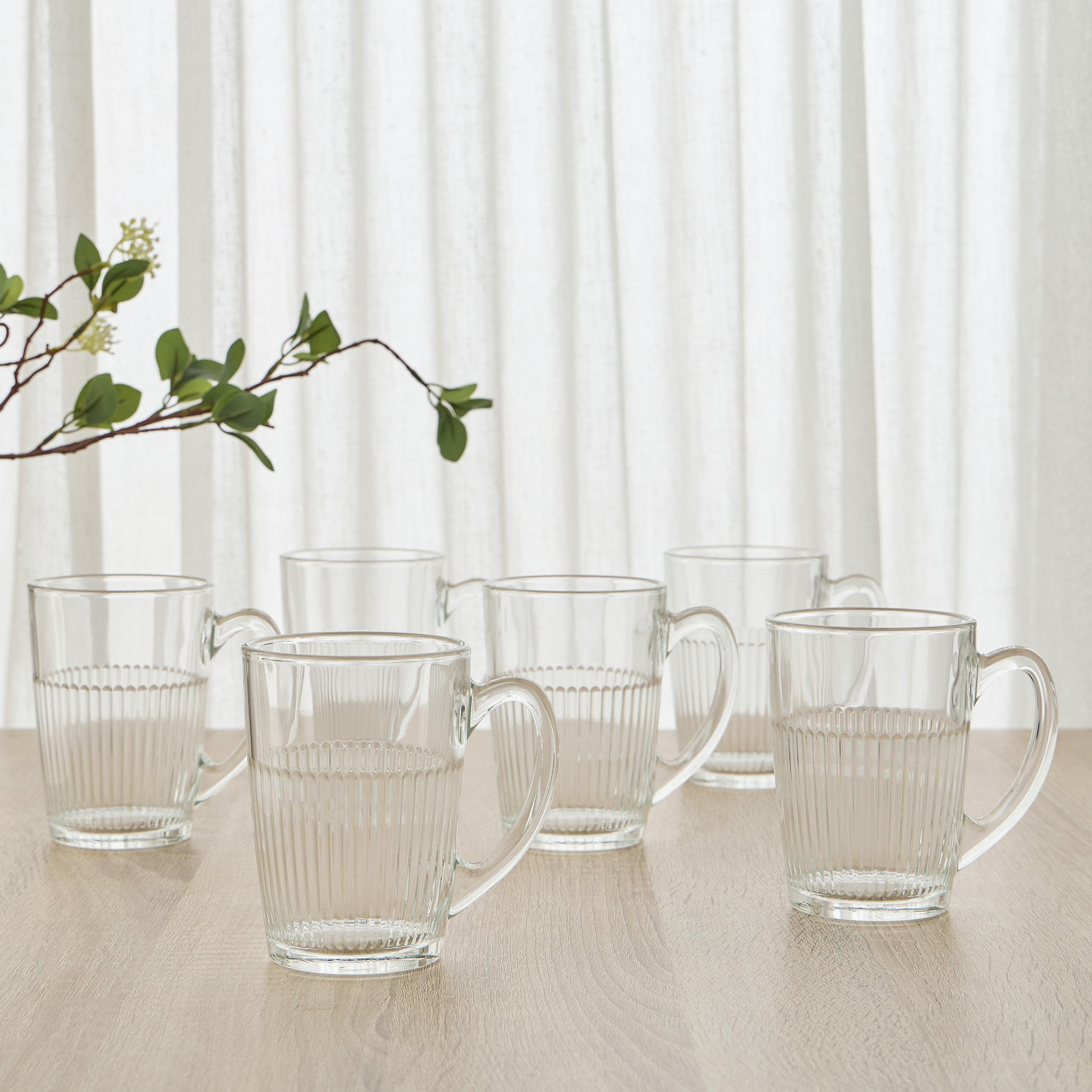 Ava 6-Piece Glass Mug Set - 320 ml