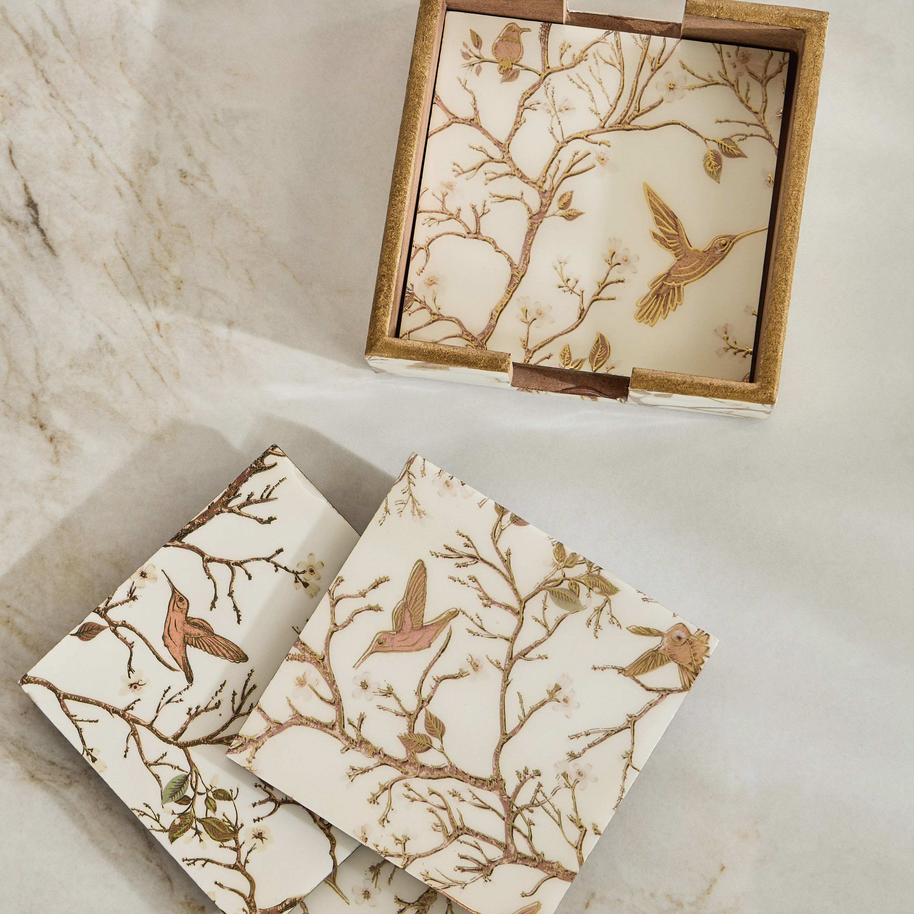 Charlotte 4-Piece Coaster Set - 12x12 cm-household-dining-tablelinen-napkinsandaccessories-image-2