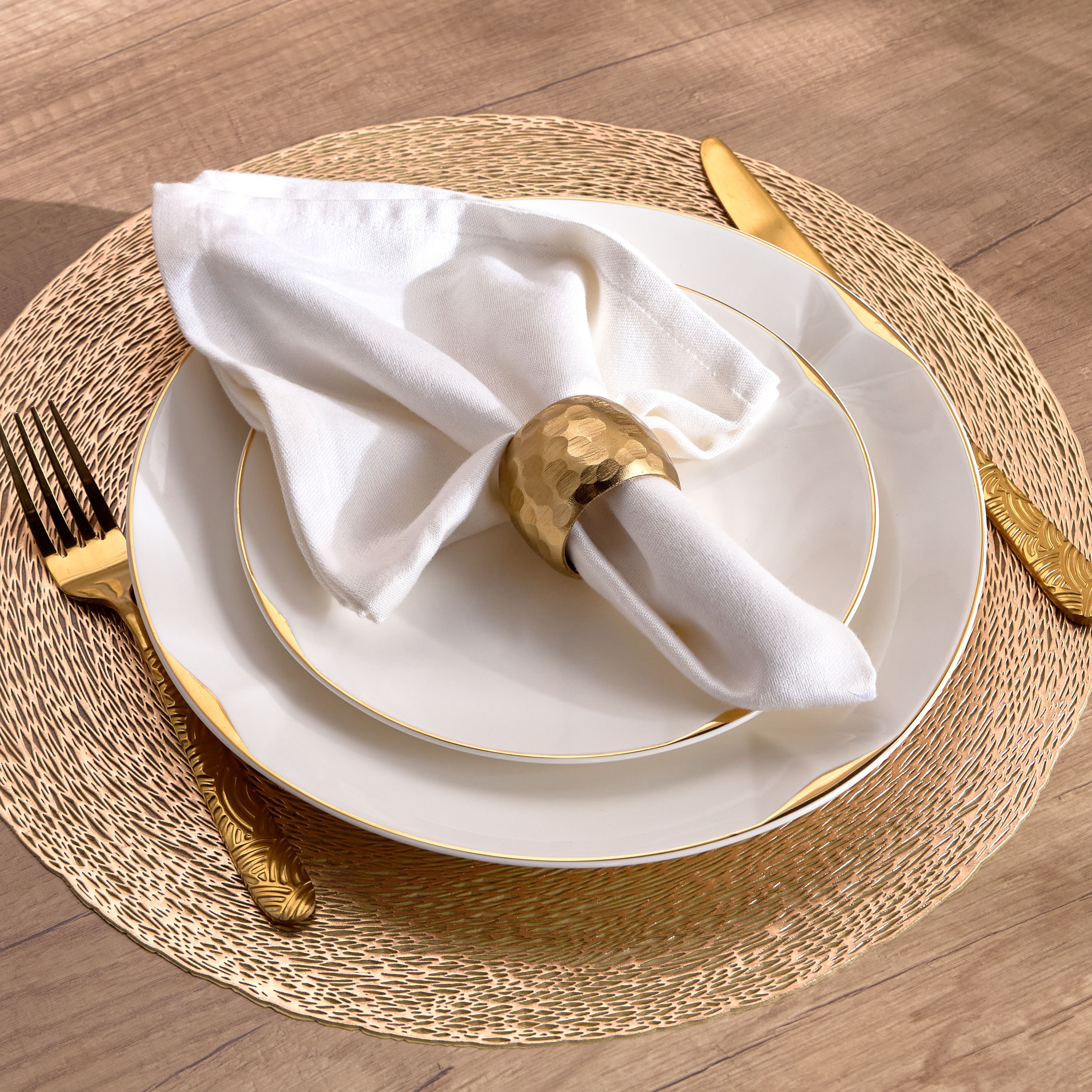 Naira 4-Piece Napkin Ring Set - 5x5 cm-household-dining-tablelinen-napkinsandaccessories-image-3