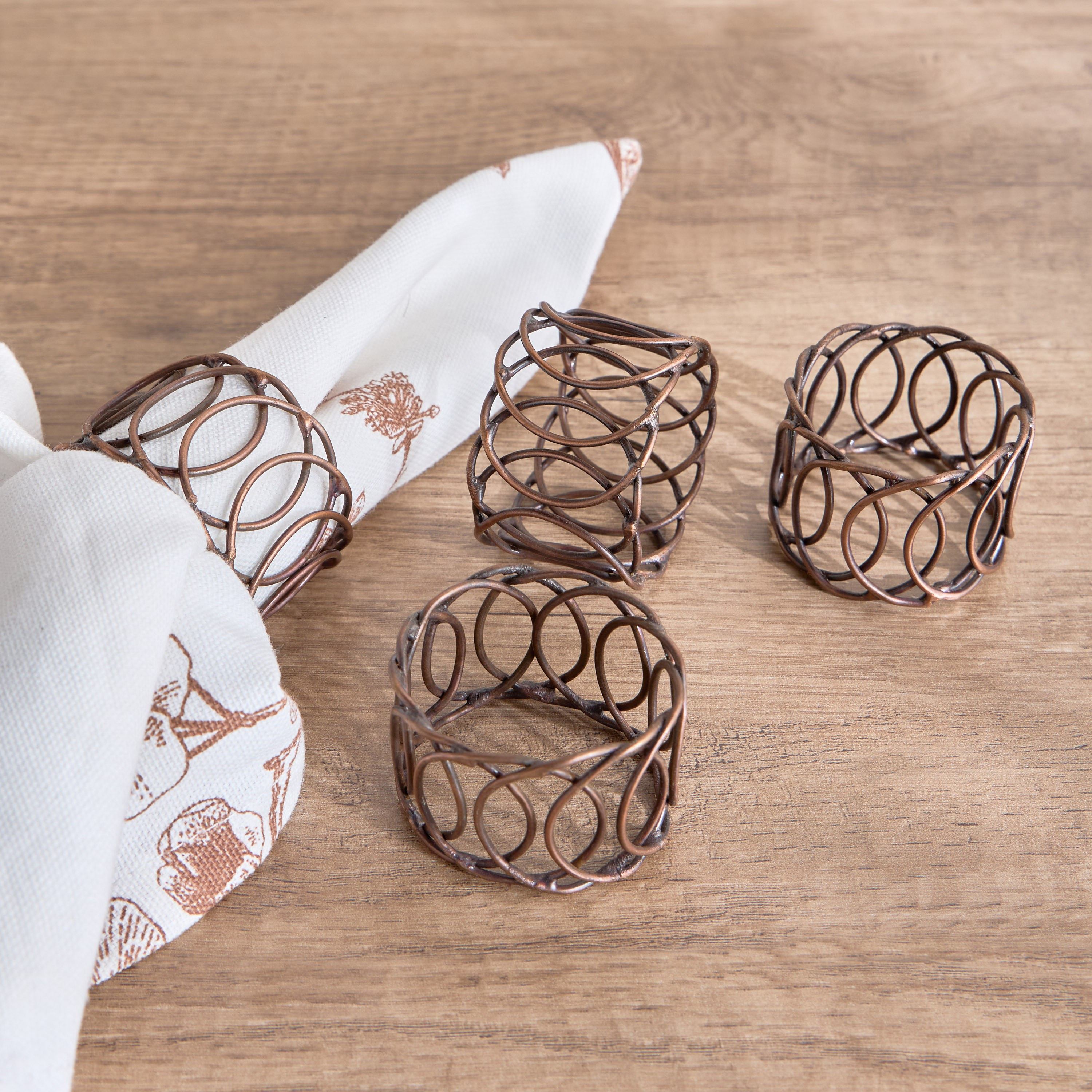 Dahab 4-Piece Napkin Ring Set - 5 cm-household-dining-tablelinen-napkinsandaccessories-image-1