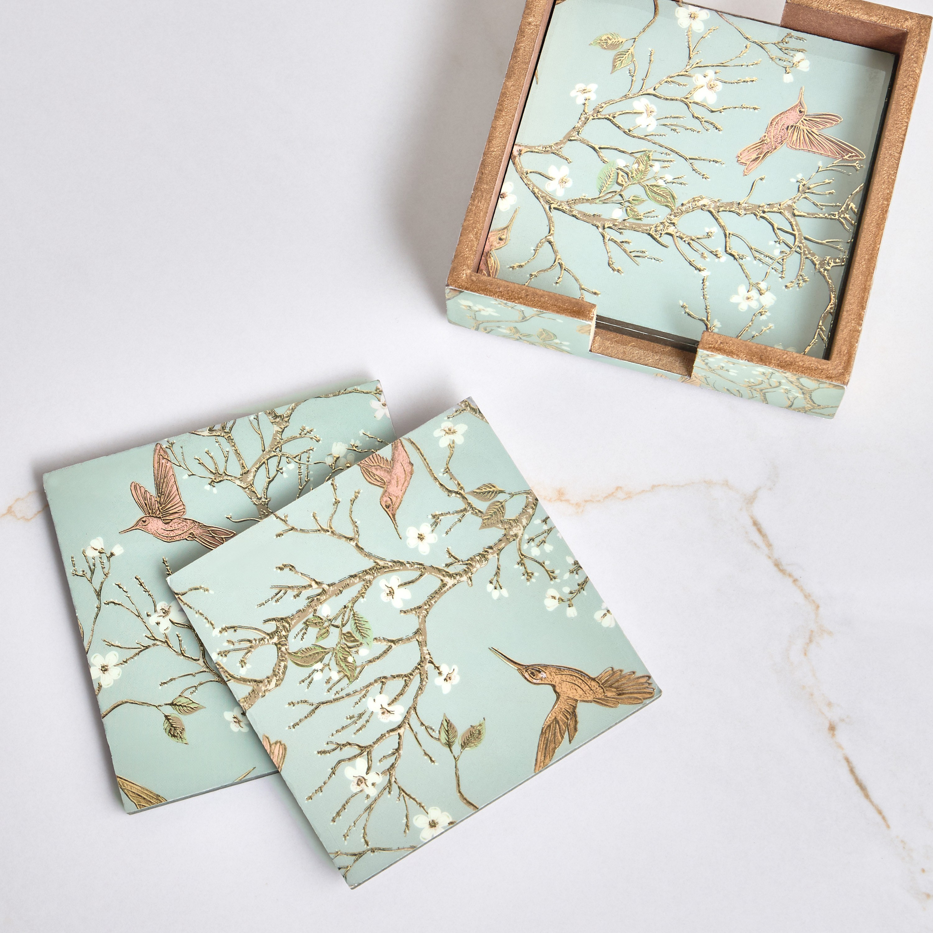 Charlotte 4-Piece Coaster Set - 12x12 cm-household-dining-tablelinen-napkinsandaccessories-image-2