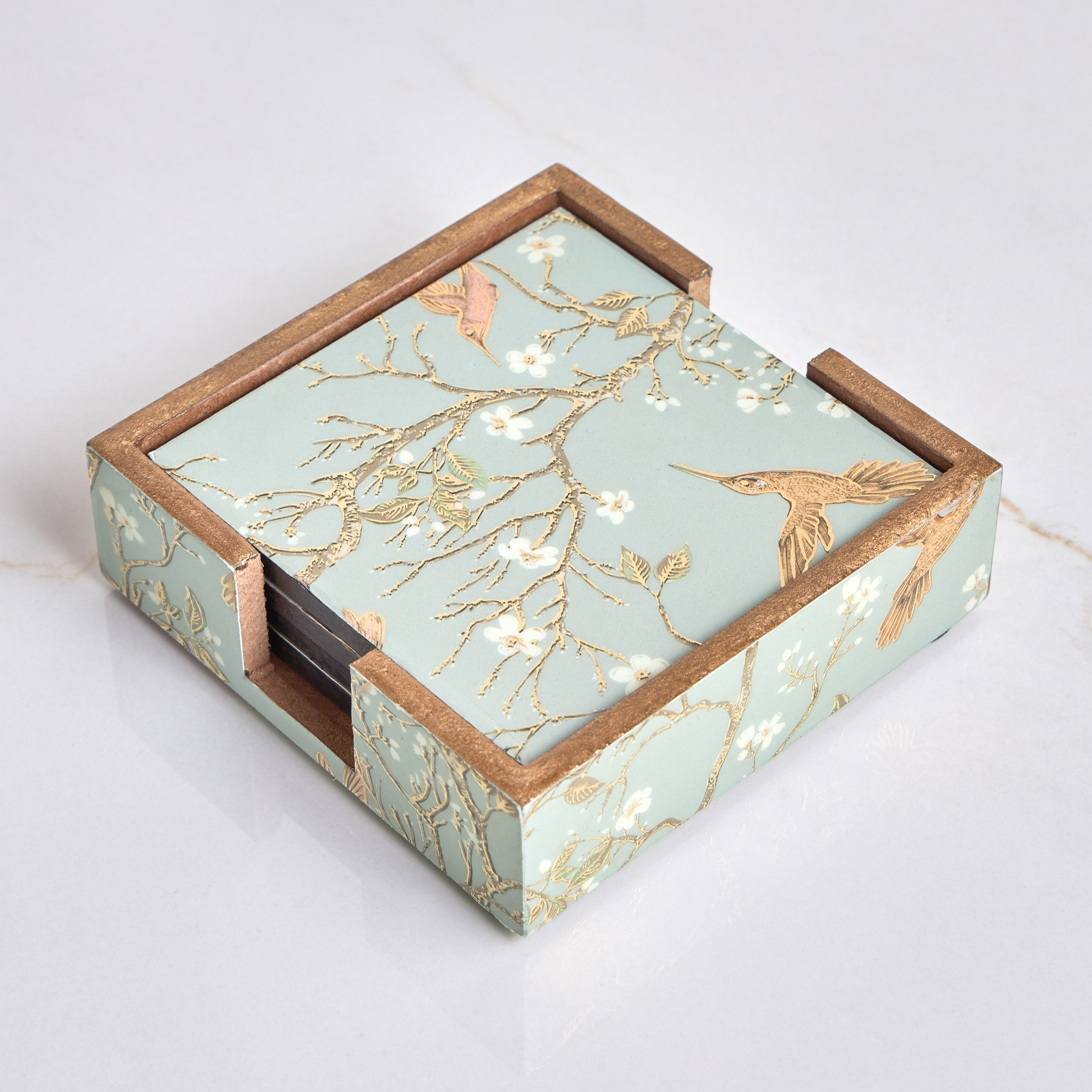 Charlotte 4-Piece Coaster Set - 12x12 cm-household-dining-tablelinen-napkinsandaccessories-image-3