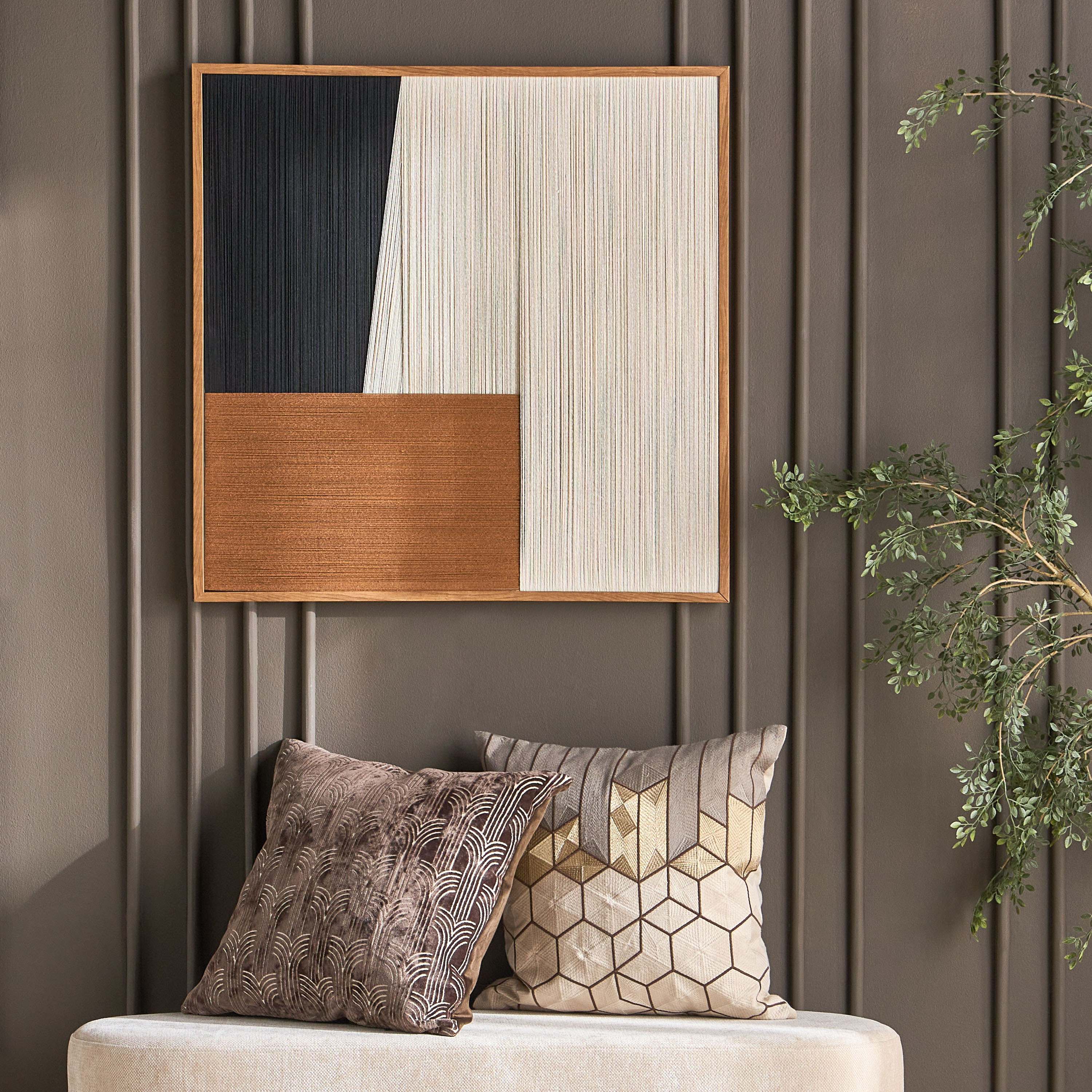 Sidi Tassel Framed Wall Art - 80x80 cm-household-walldecorandmirrors-wallart-image-3