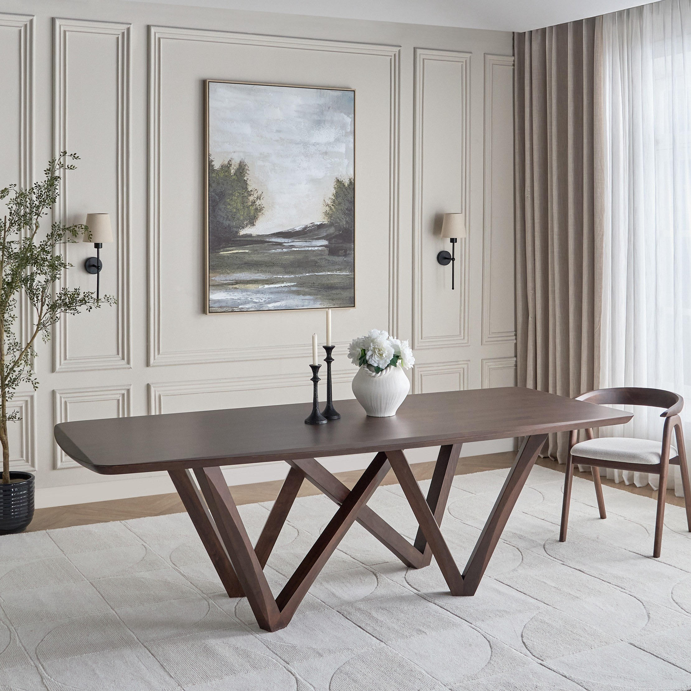 Edmonton 8-Seater Wooden Top Dining Table
