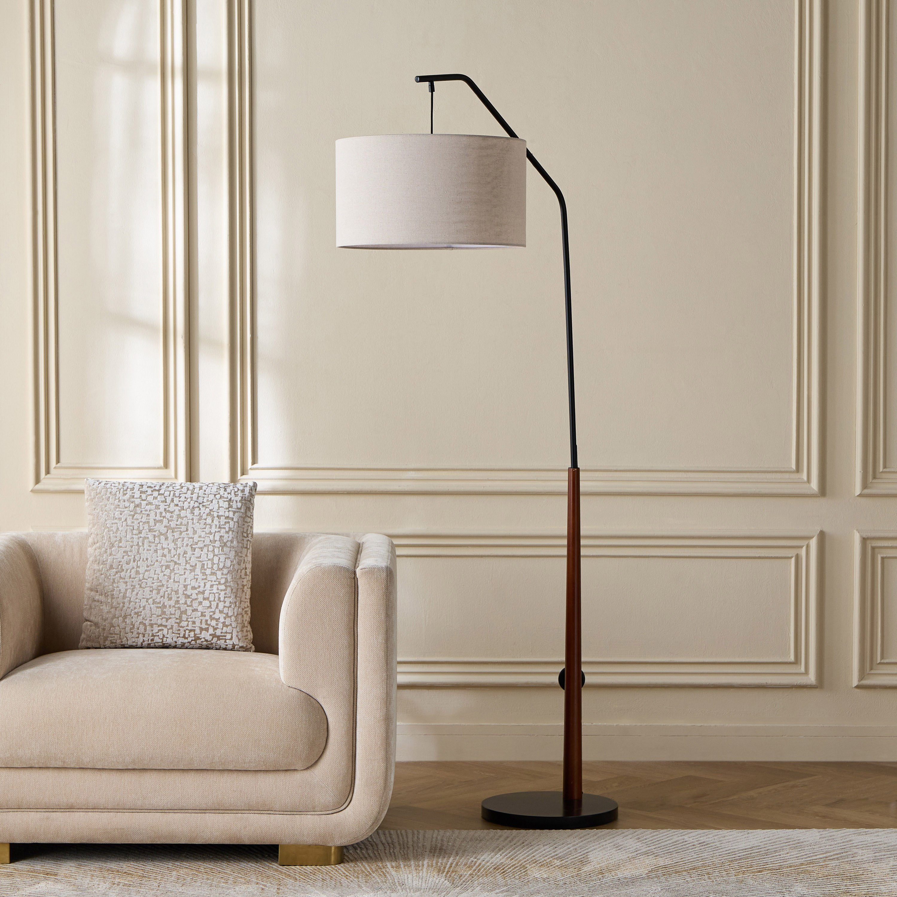 مصباح أرضية خشب مقوس - أوستيكا - 193 سم-household-lighting-floorlamps-image-1