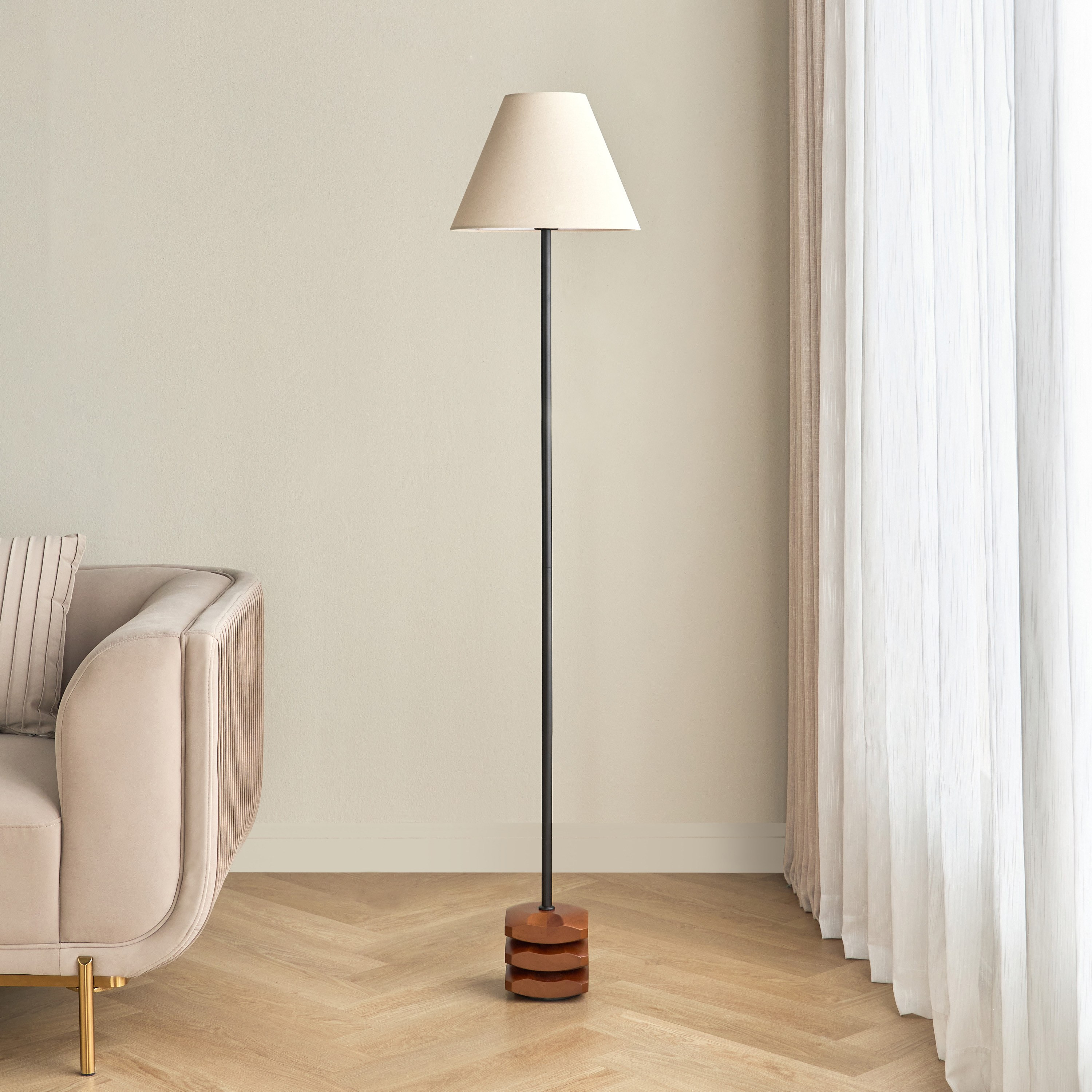 Anselm Wooden Floor Lamp - 156 cm-household-lighting-floorlamps-image-1