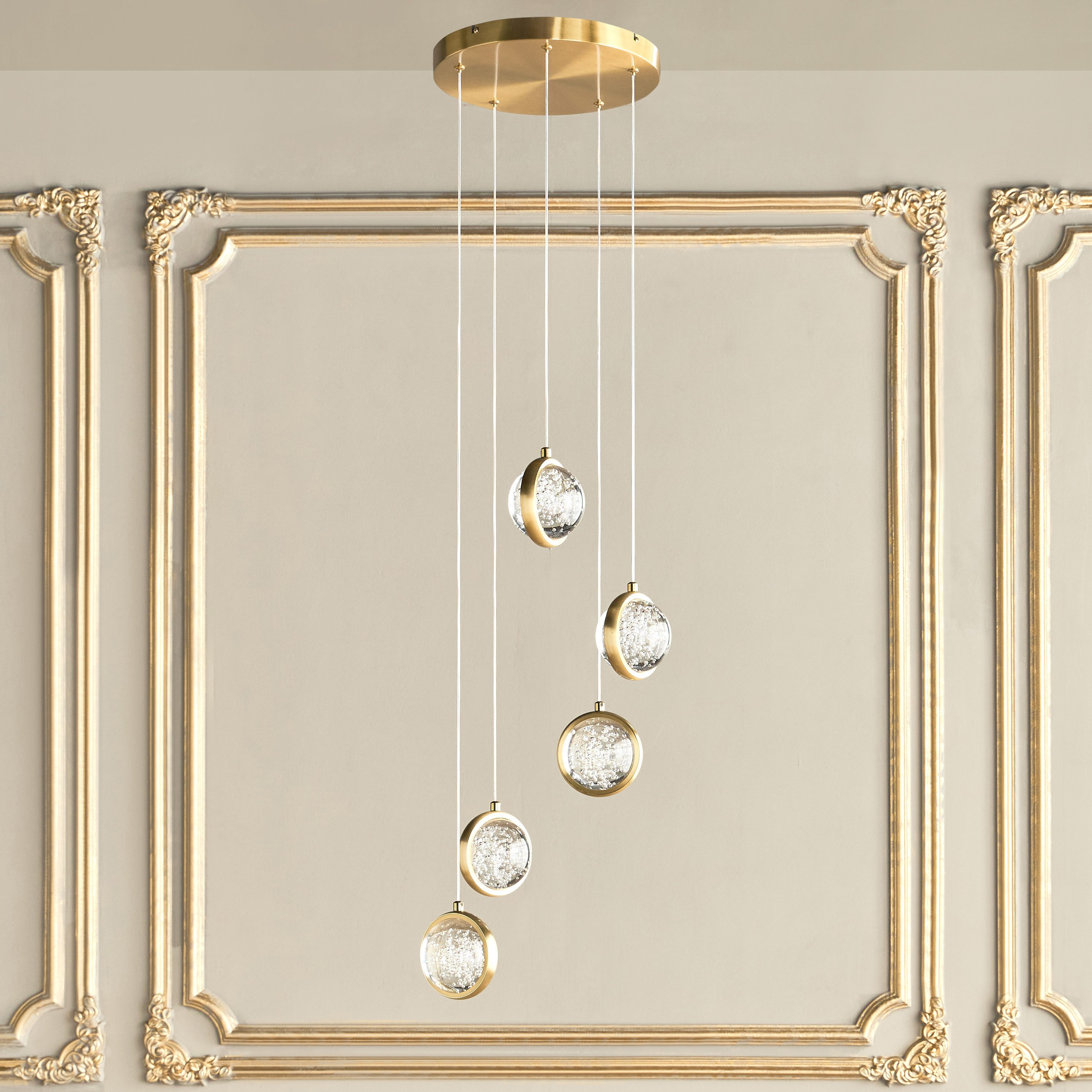 Gisela 5-Light LED Crystal Pendant Lamp
