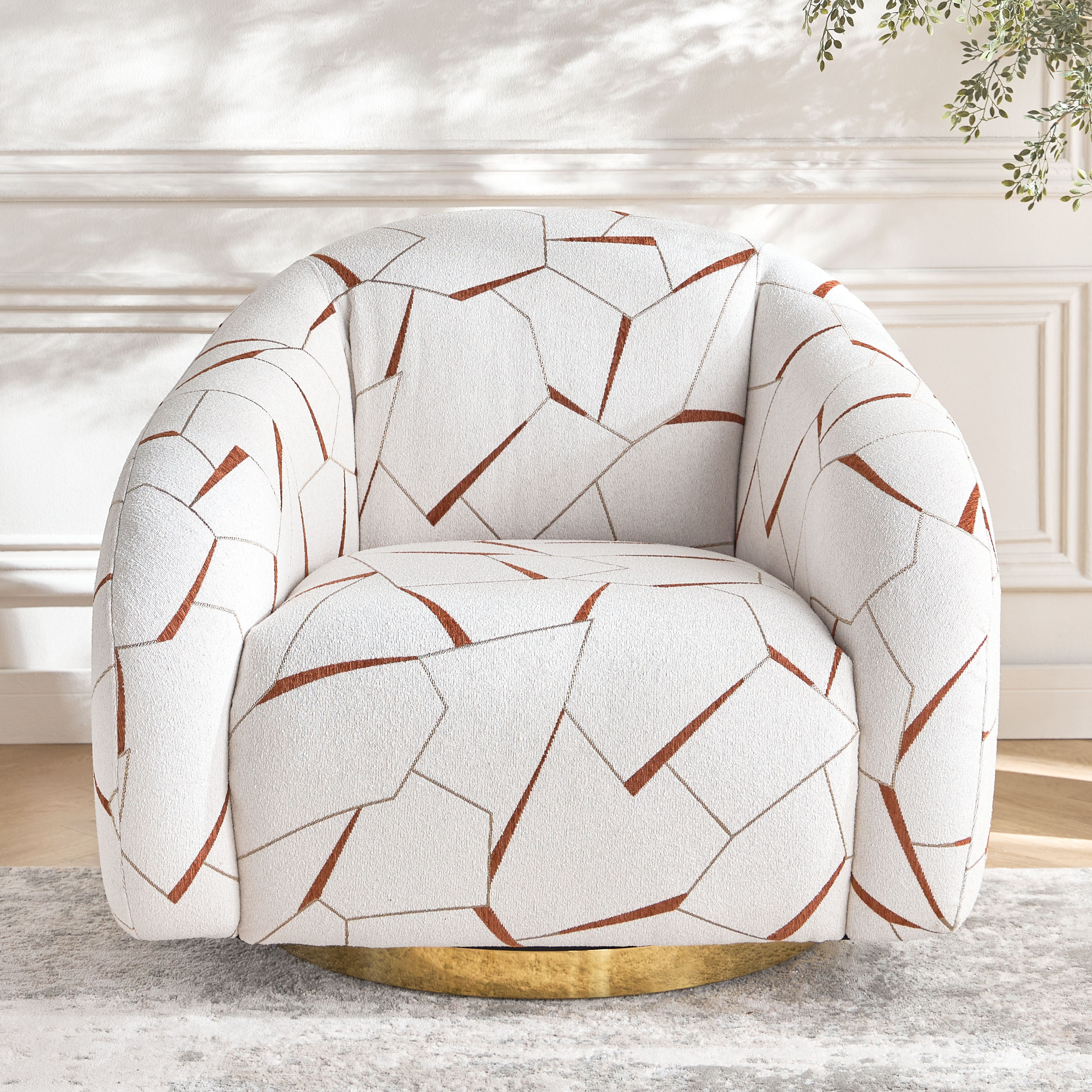Riven Fabric Swivel Armchair-furniture-sofaandseating-armchairs-image-2