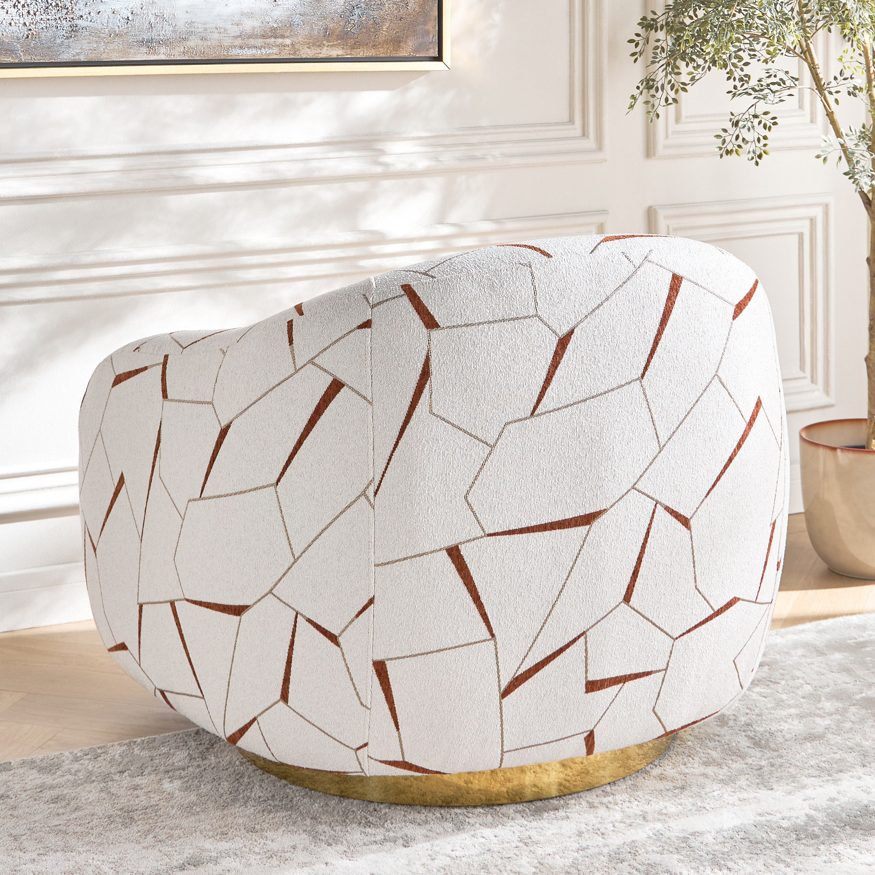 Riven Fabric Swivel Armchair-furniture-sofaandseating-armchairs-image-3