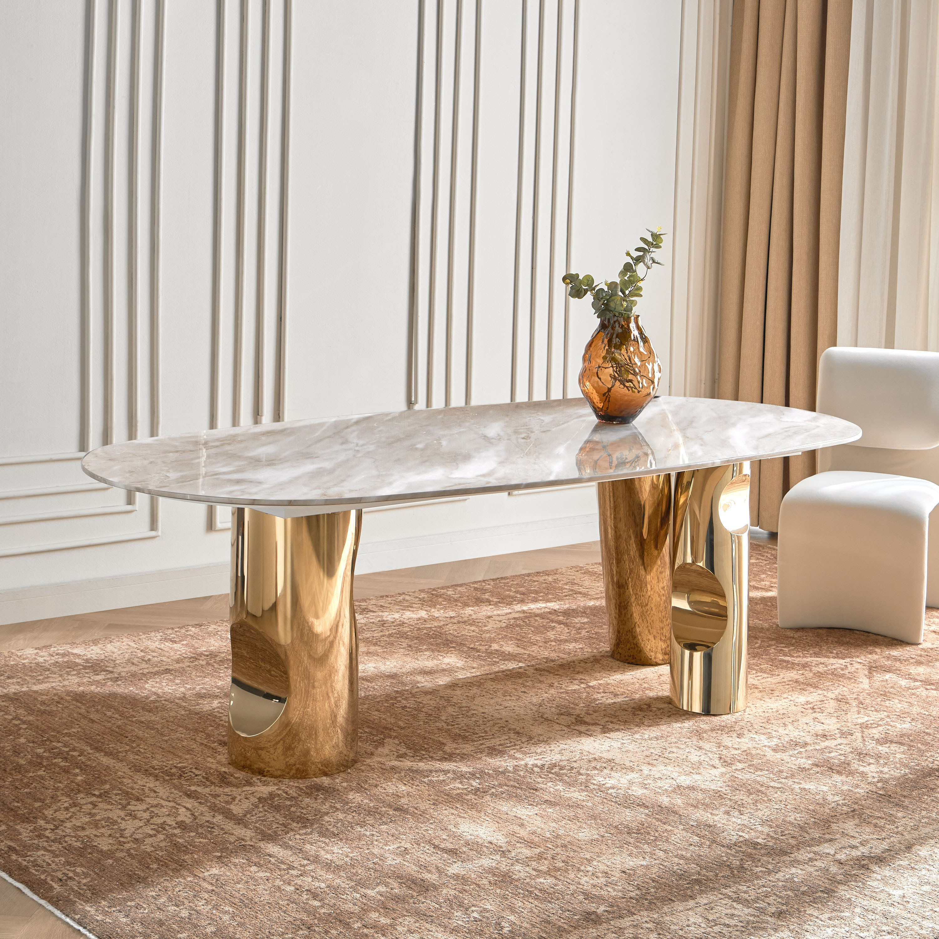 Zerano 8-Seater Marble Top Dining Table