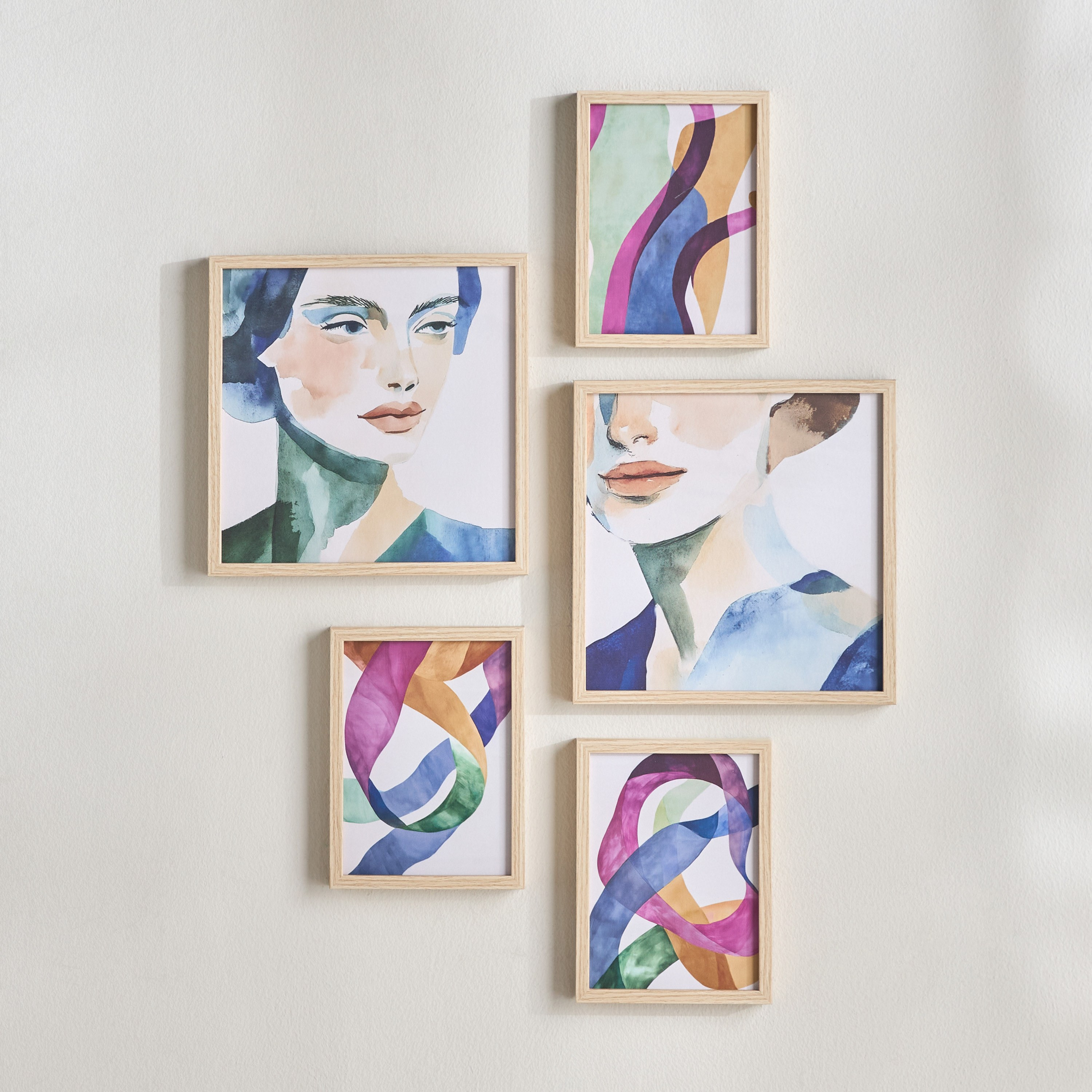 Soulful 5-Piece Framed Canvas Wall Art Set-household-walldecorandmirrors-wallart-image-1
