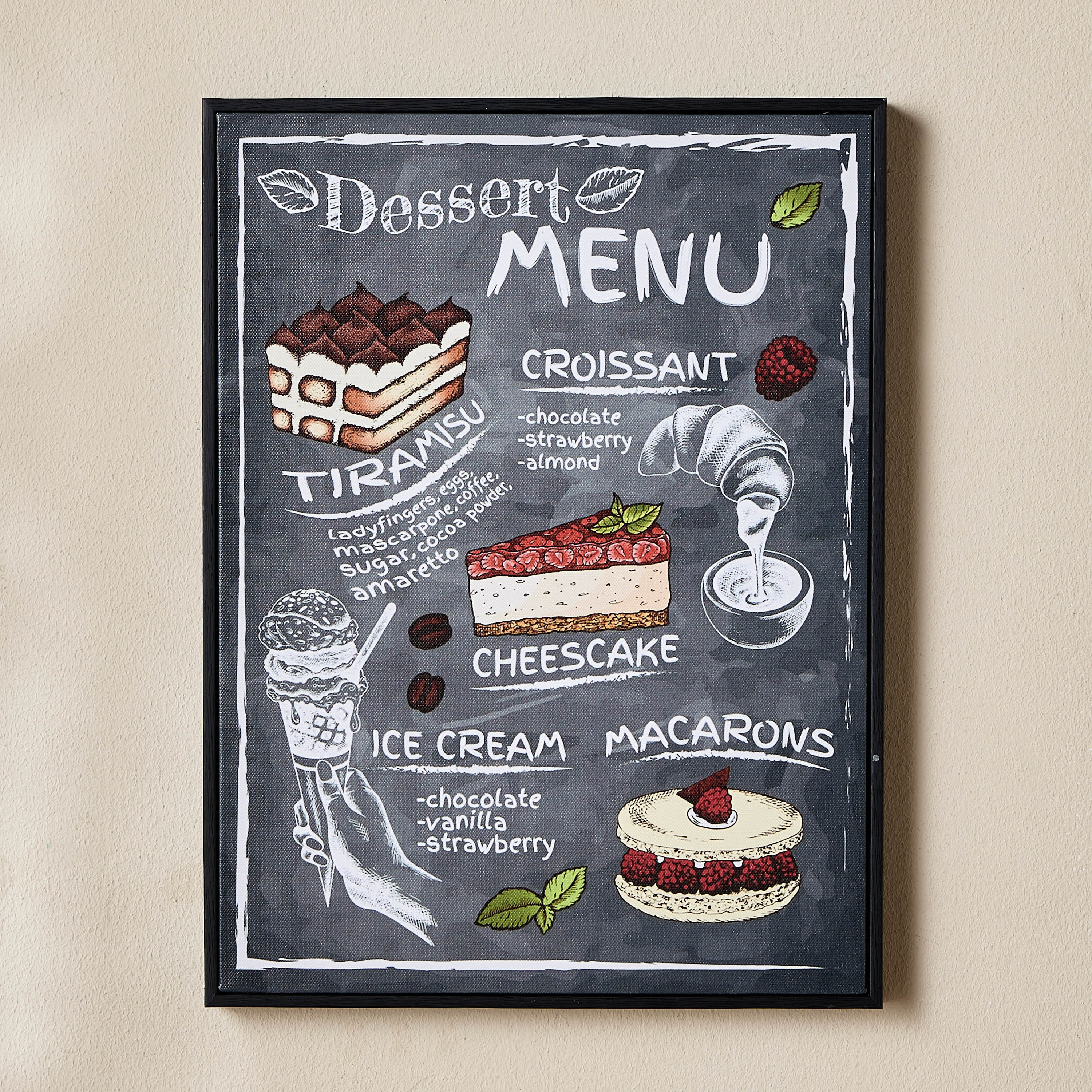 Dessert Framed Canvas Wall Art - 40x30 cm
