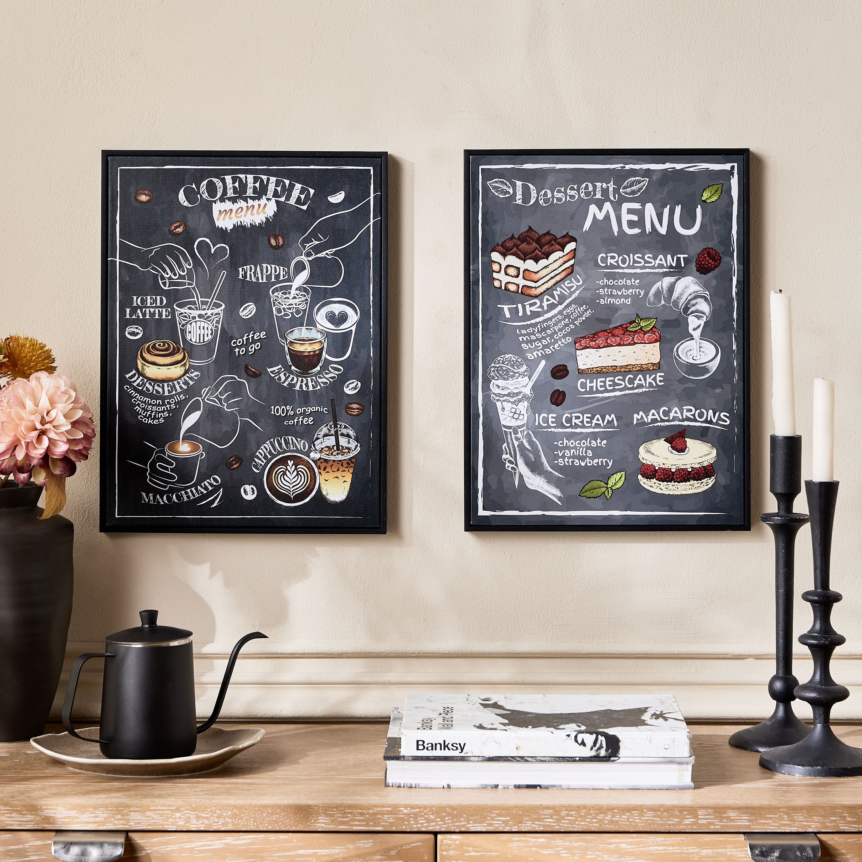زينة حائط كانفاس مؤطرة بتصميم حلويات - 40x30 سم-household-walldecorandmirrors-wallart-image-3