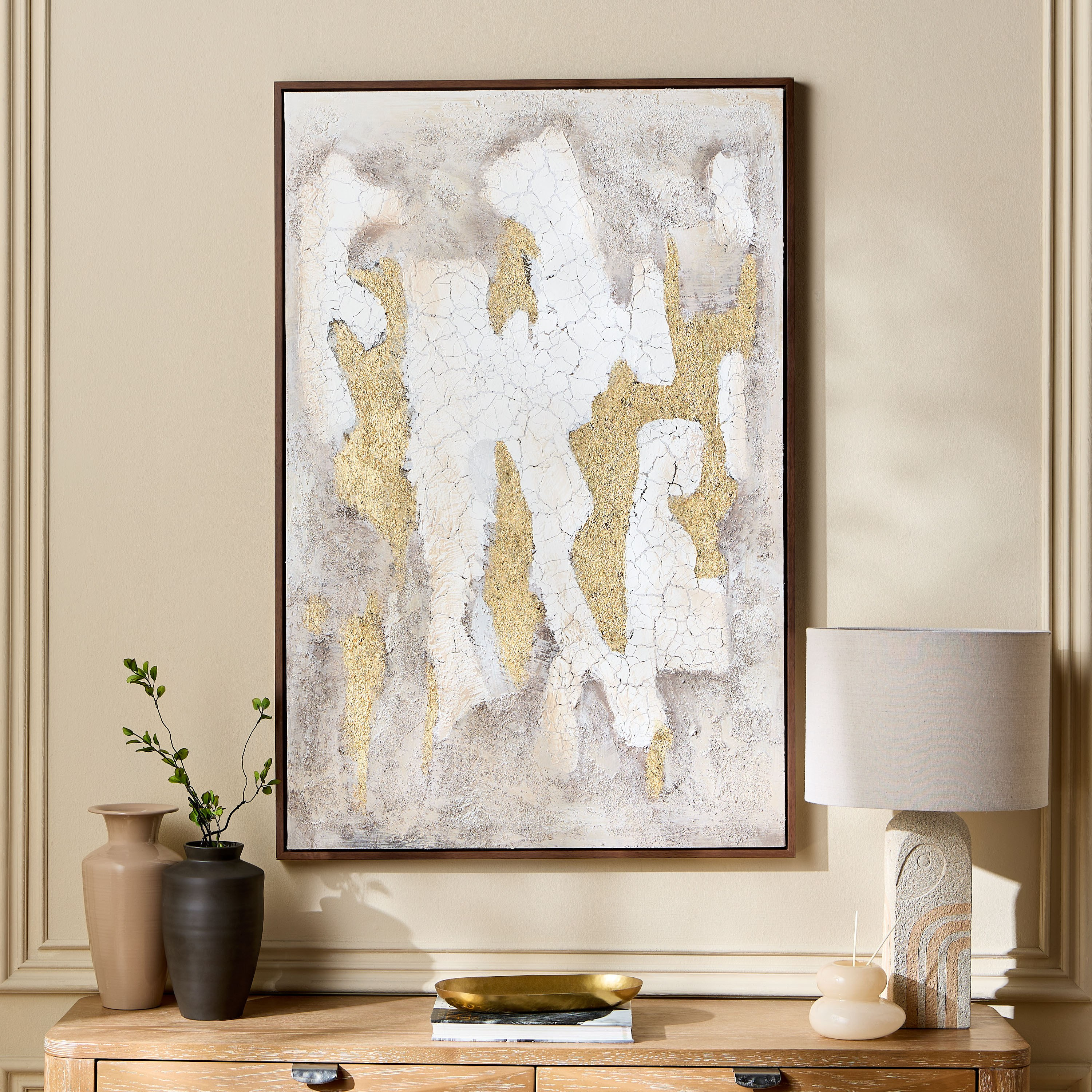 Celeste Framed Canvas Hand-Painted Wall Art - 80x120 cm-household-walldecorandmirrors-wallart-image-3
