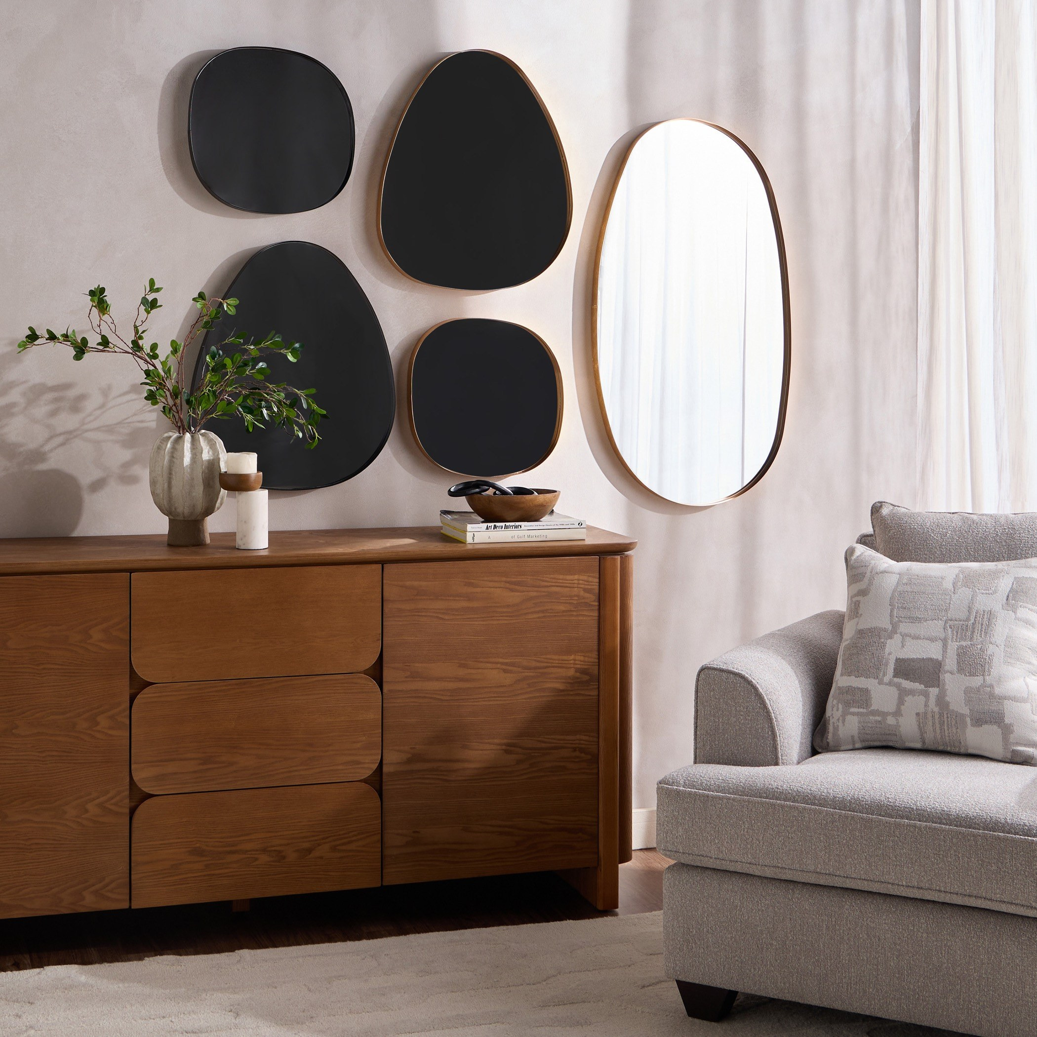 Athena Wall Mirror - 40x40 cm-household-walldecorandmirrors-mirrors-wallmirrors-image-3