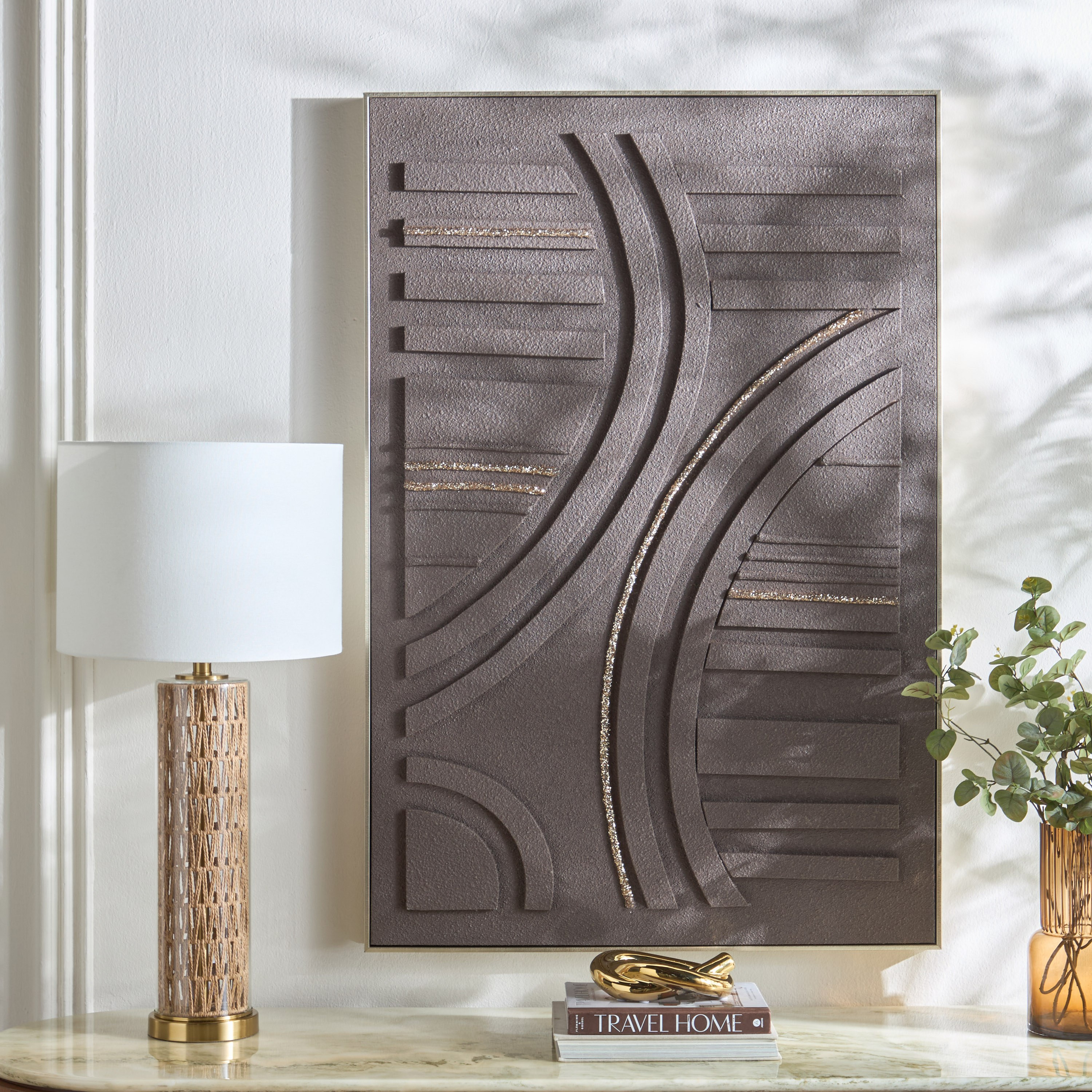 Vellum Hand-painted Framed Canvas Wall Art - 82x122 cm-household-walldecorandmirrors-wallart-image-3