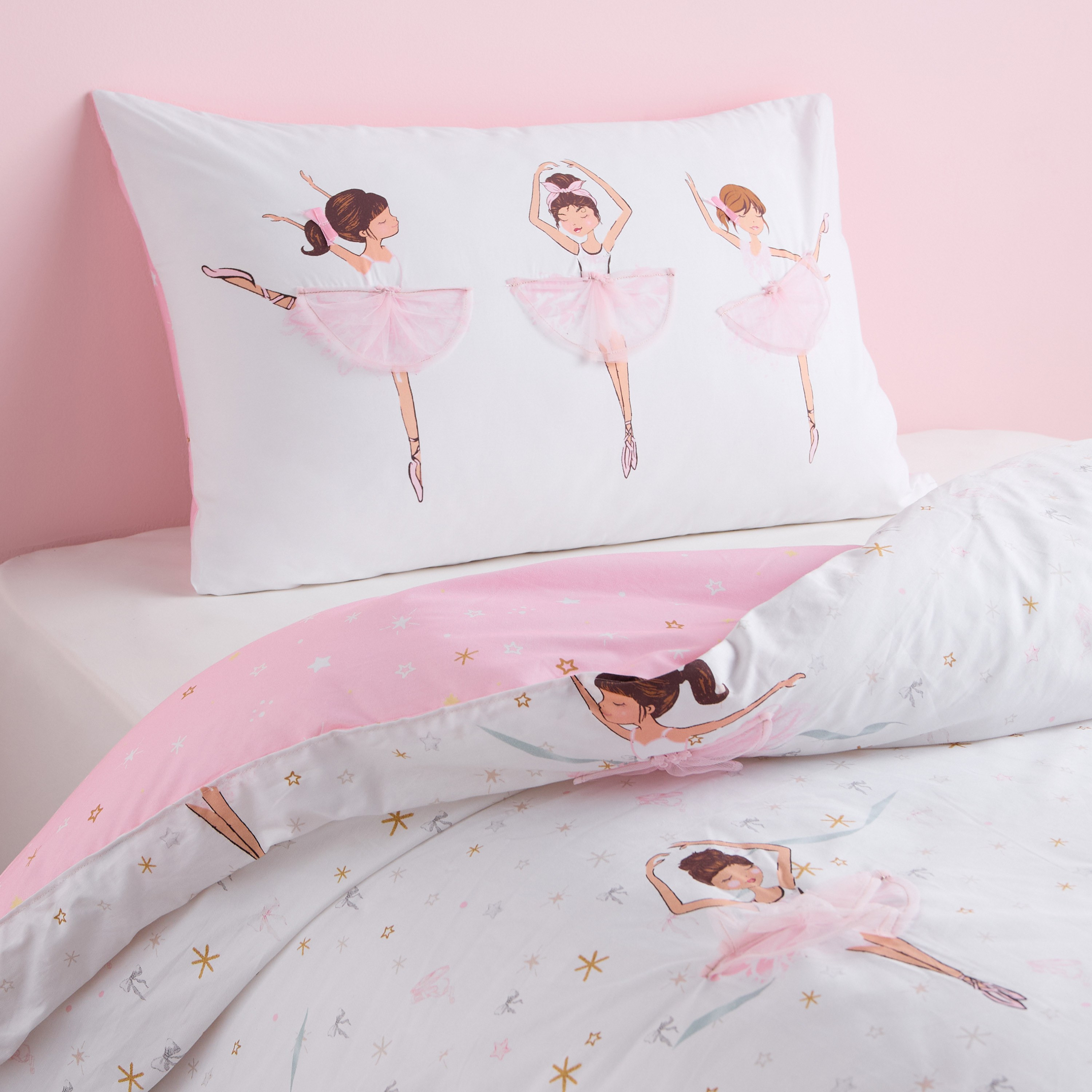 Isabella Ballerina Cotton Reversible 200 Thread Count 2-Piece Single Comforter Set - 135x220 cm-babyandkids-beddingandwindows-bedding-comforters-image-1