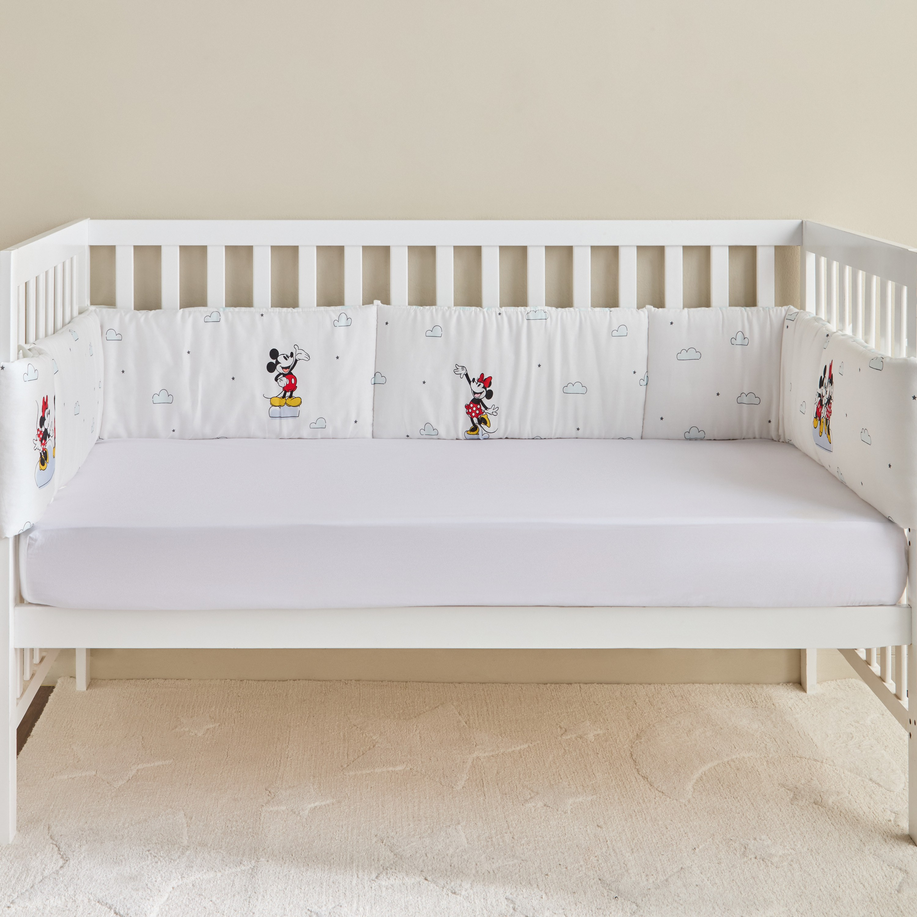 Mickey & Minnie 2-Piece Printed Cot Bumper Set - 25x340 cm