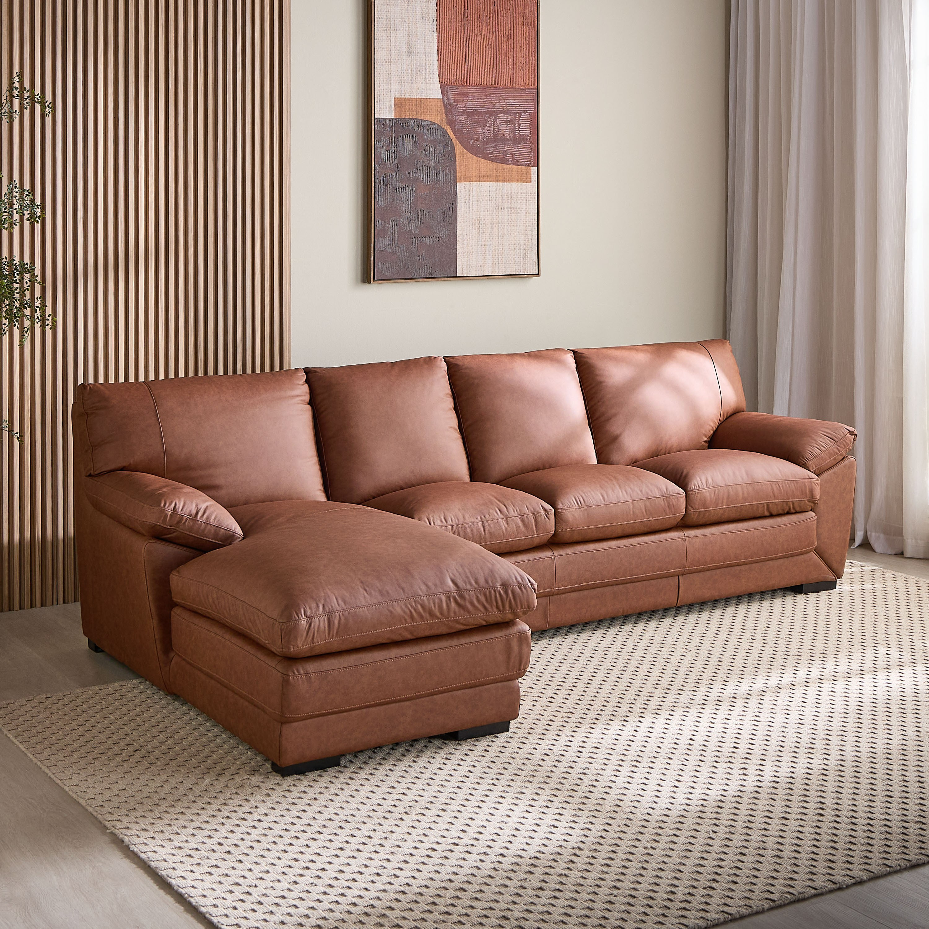 Da Vinchi 4-Seater Faux Leather Left Corner Sofa
