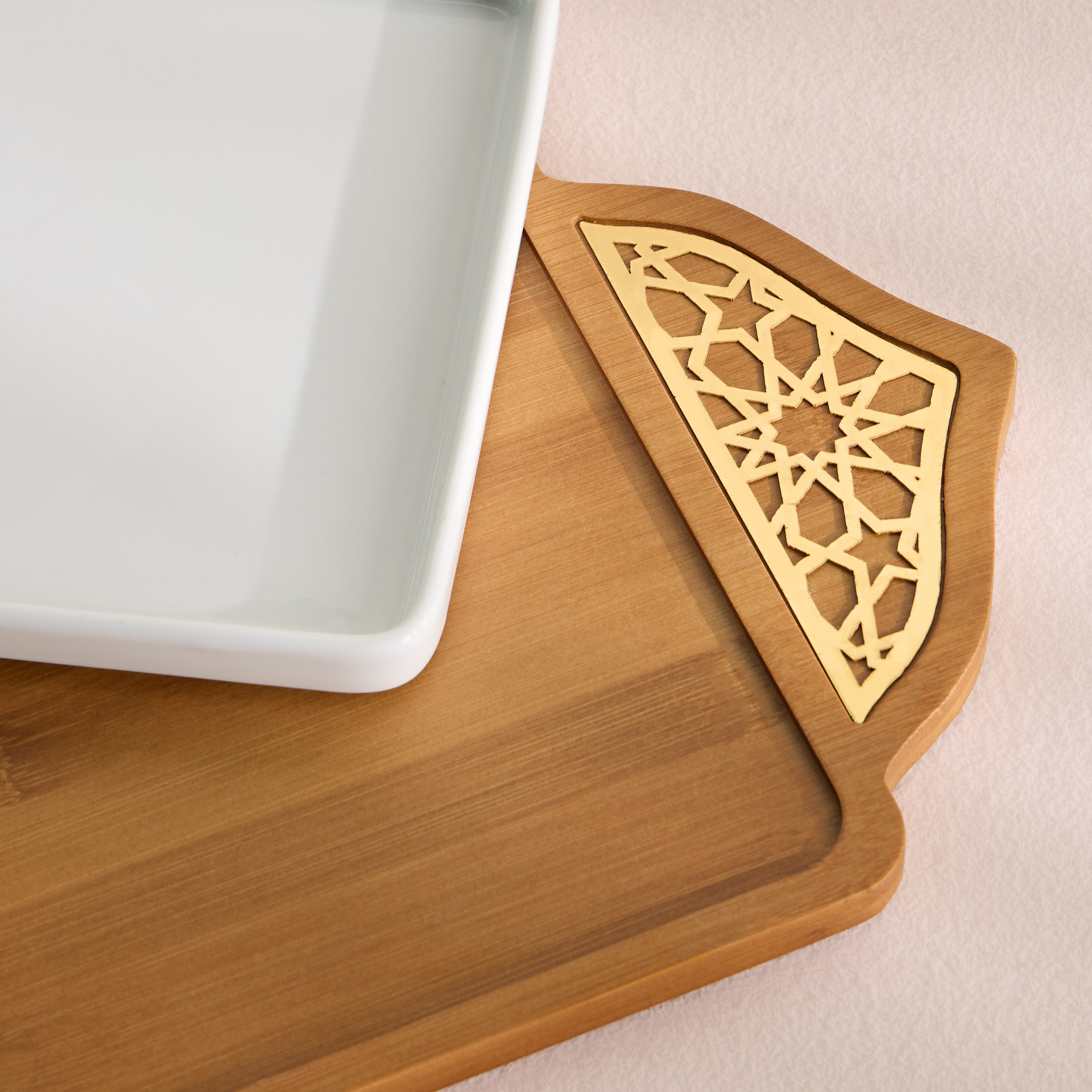 Mashrabiya Porcelain Serving Plate - 37x22 cm-household-dining-dinnerware-plates-image-3