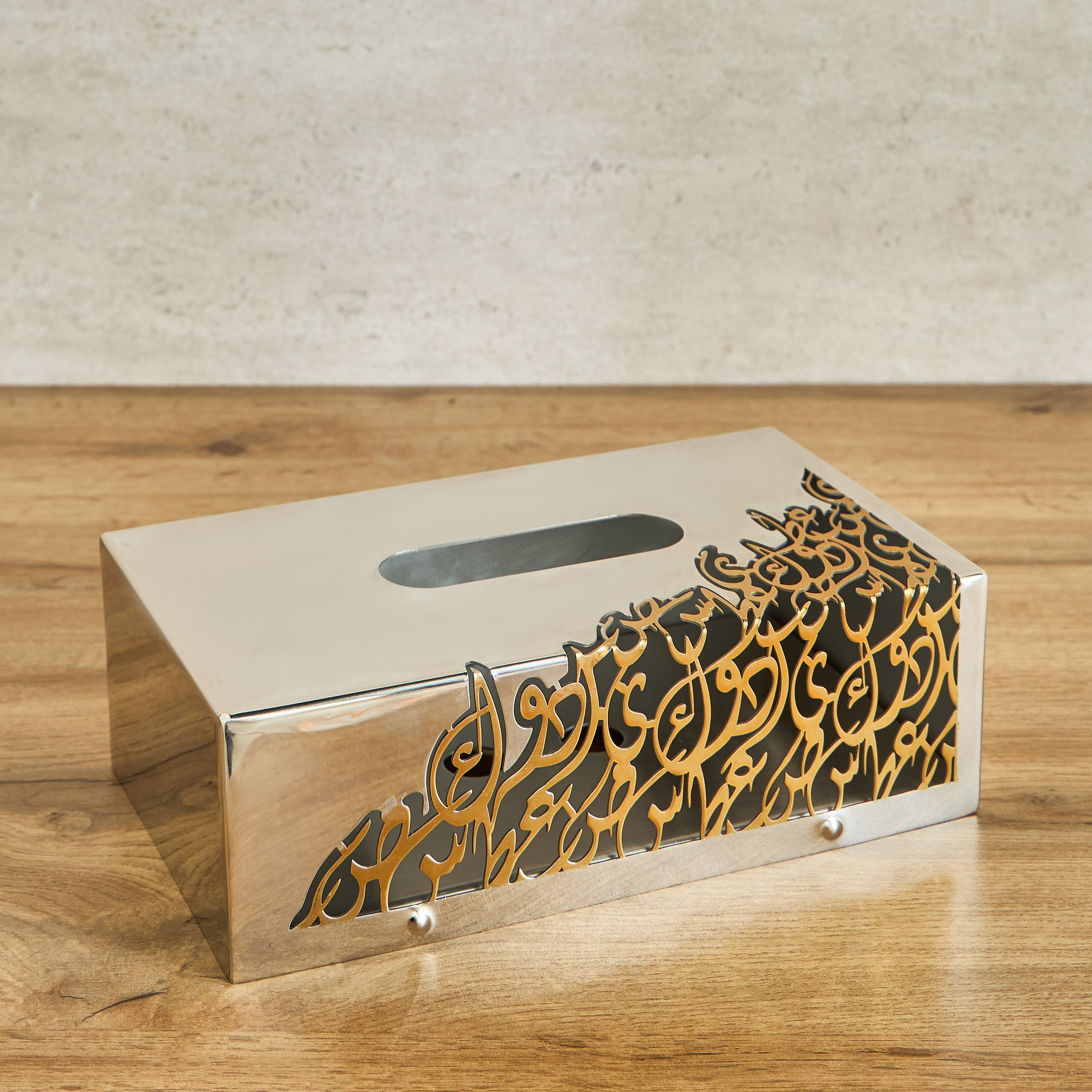 حامل مناديل بتصميم خط عربي - مجلس-household-decor-boxesandtrays-image-2