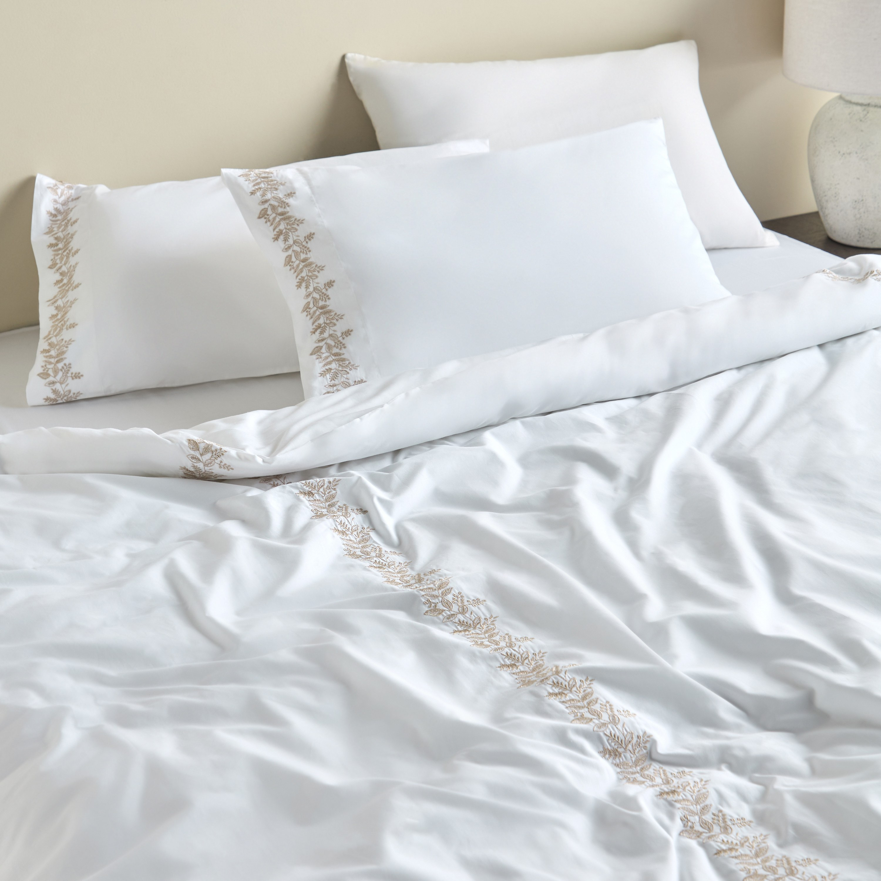 Linear Leaf Cotton Embroidered 3-Piece King Duvet Cover Set - 220x230 cm-household-bedding-duvetandcovers-duvetcovers-image-6