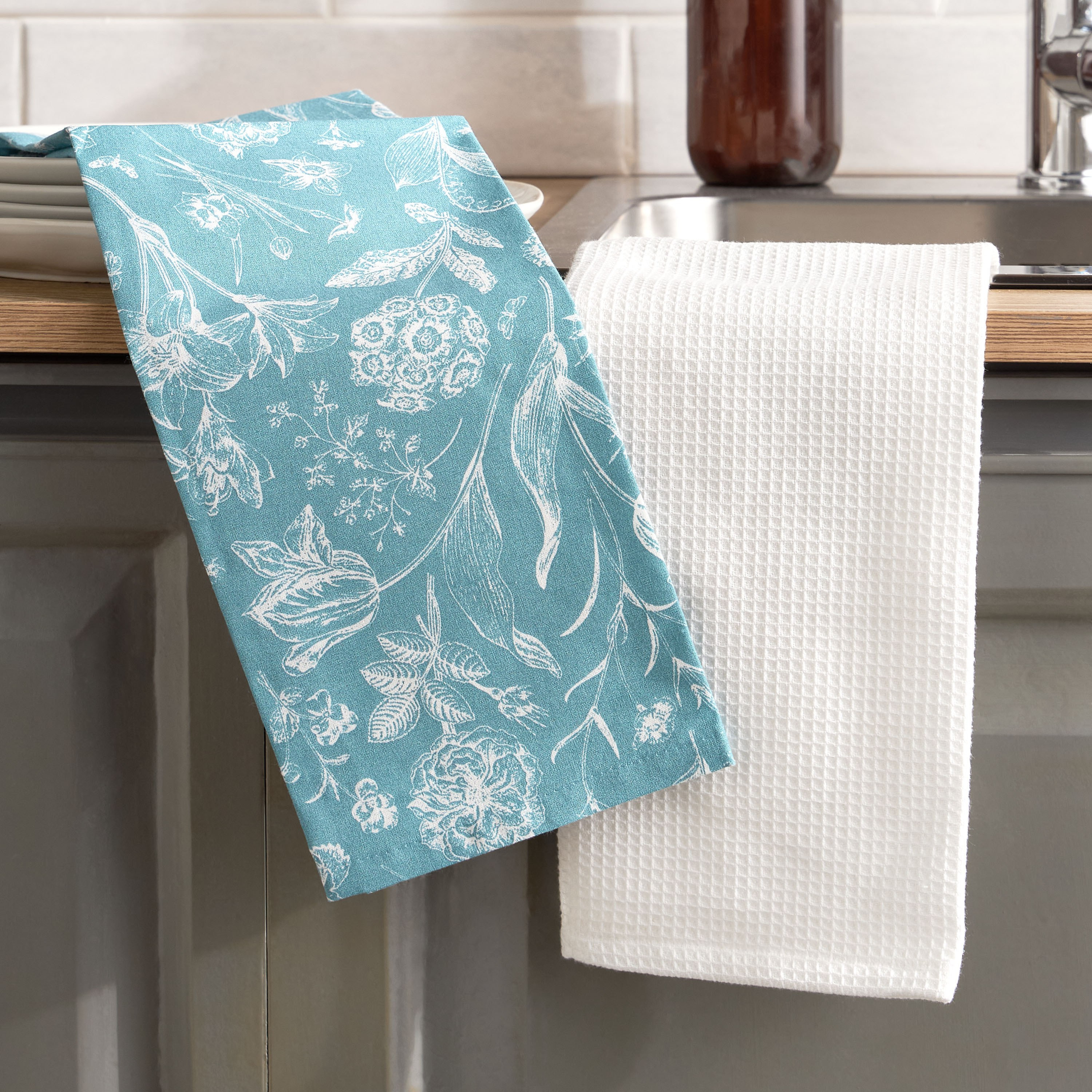 Millie 2-Piece Kitchen Towel Set - 45x65 cm-household-kitchen-kitchenlinen-kitchentowelsandlinen-image-1