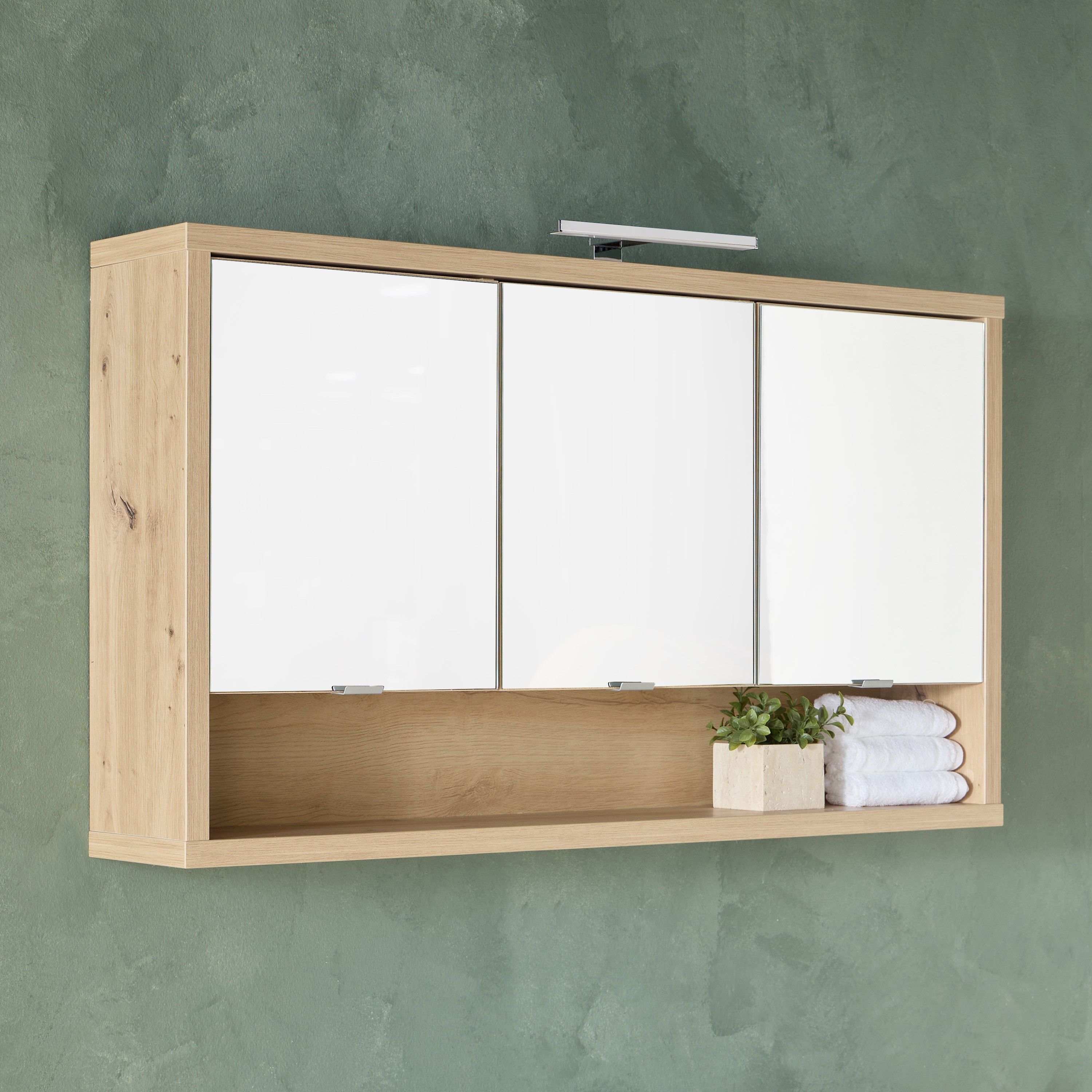 Ladama Wall Mirror with Storage and Light