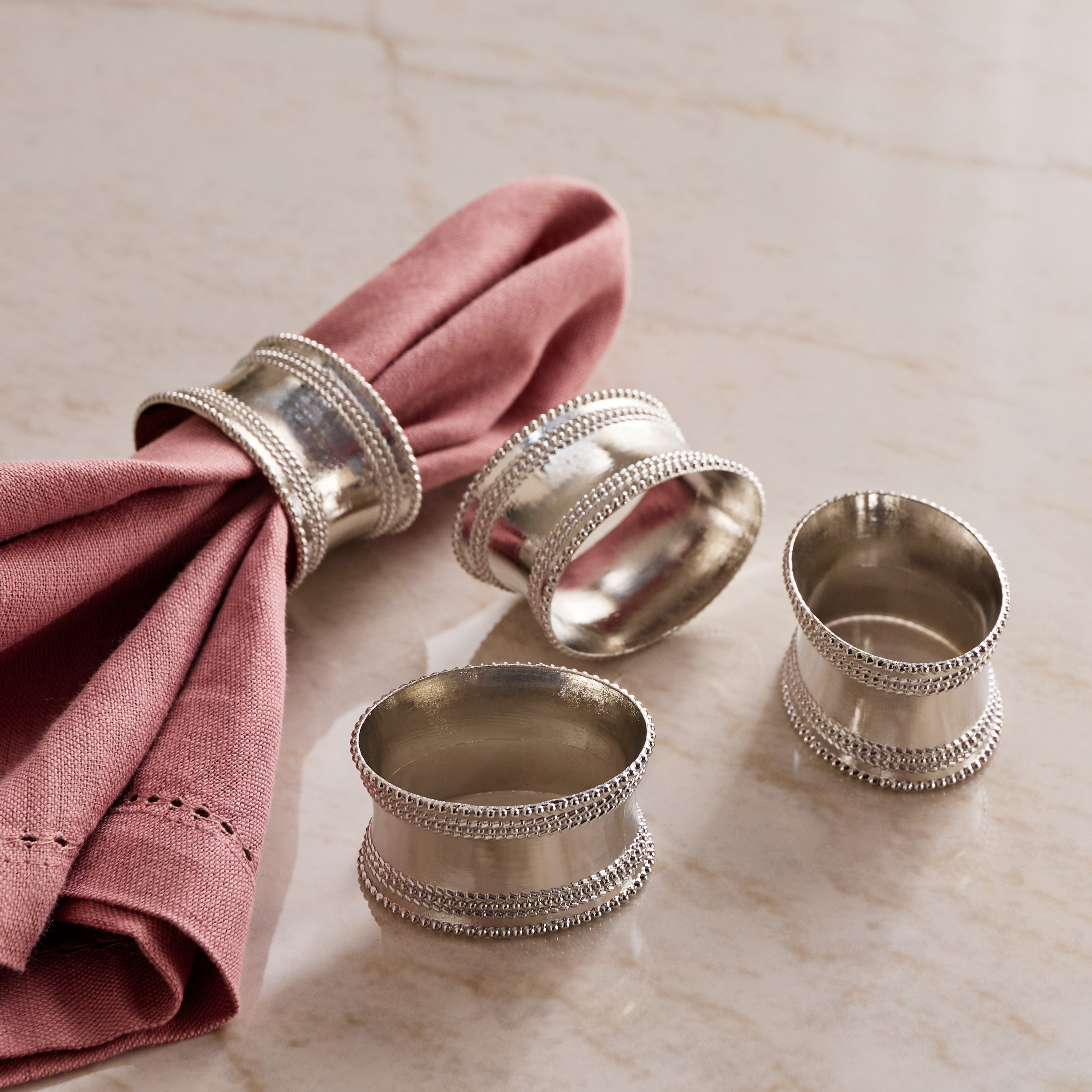 Dani 4-Piece Napkin Ring Set - 4 cm-household-dining-tablelinen-napkinsandaccessories-image-1