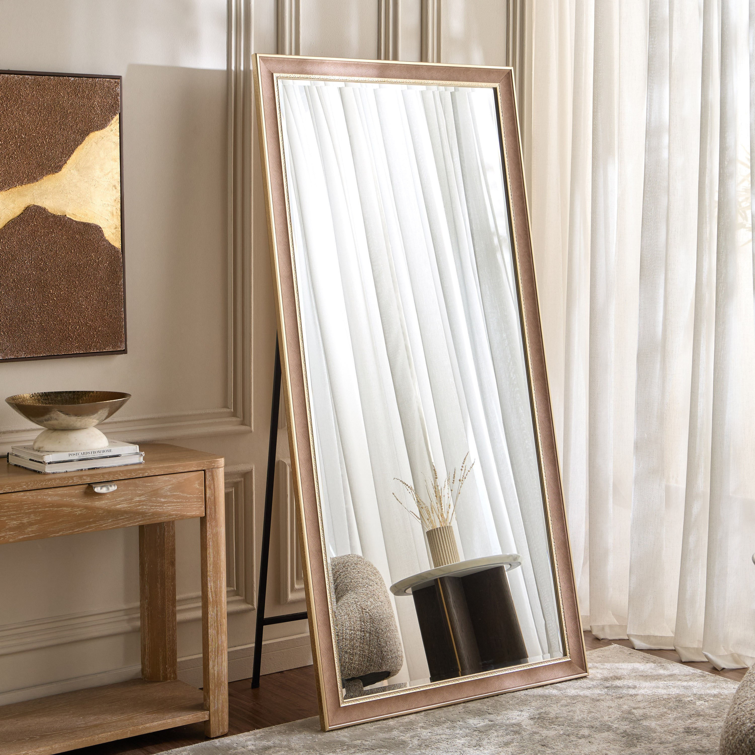 Desma Bevelled Floor Mirror - 192x92 cm-household-walldecorandmirrors-mirrors-floormirrors-image-1