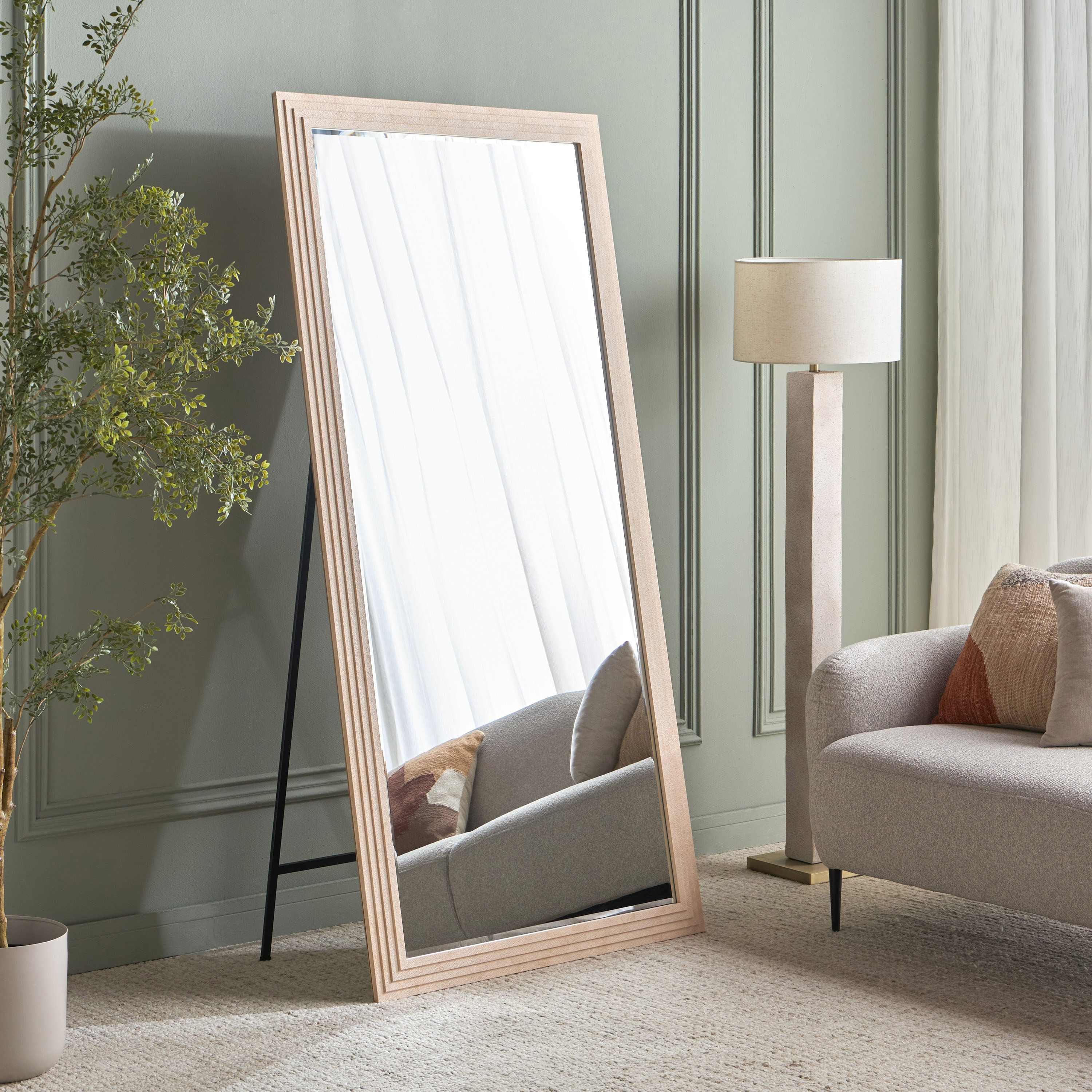 Irisa Bevelled Floor Mirror - 93.2x193 cm-household-walldecorandmirrors-mirrors-floormirrors-image-1
