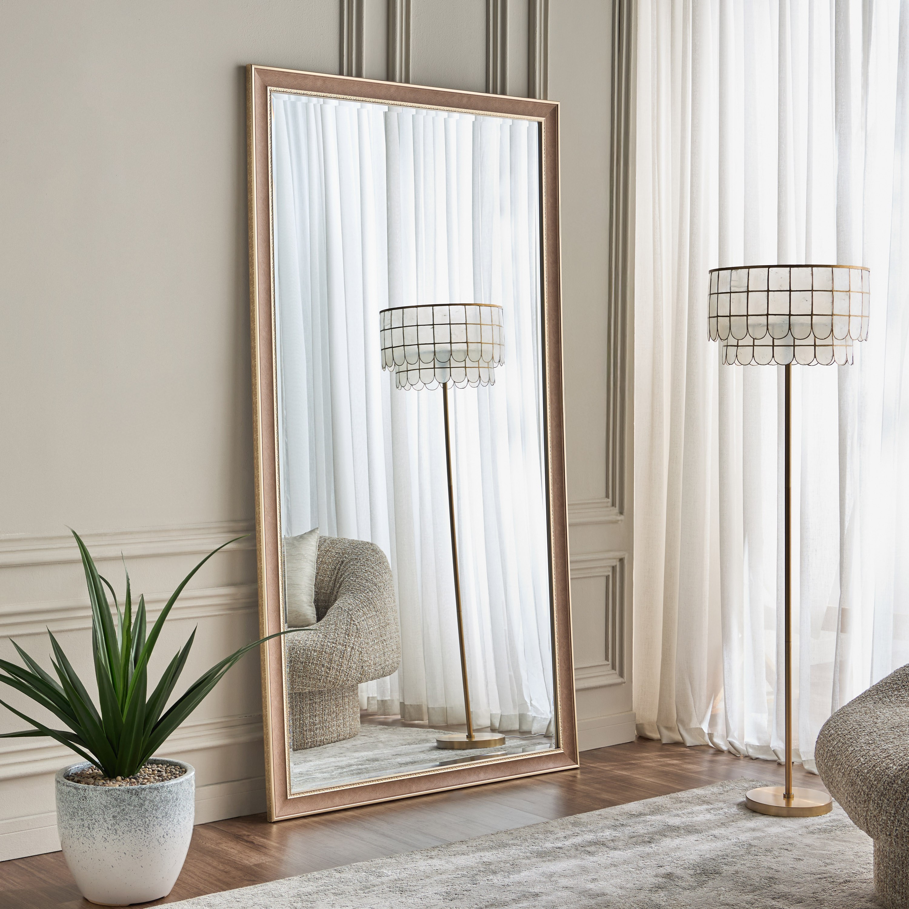 Desma Bevelled Leaner Mirror - 112x212 cm-household-walldecorandmirrors-mirrors-floormirrors-image-1