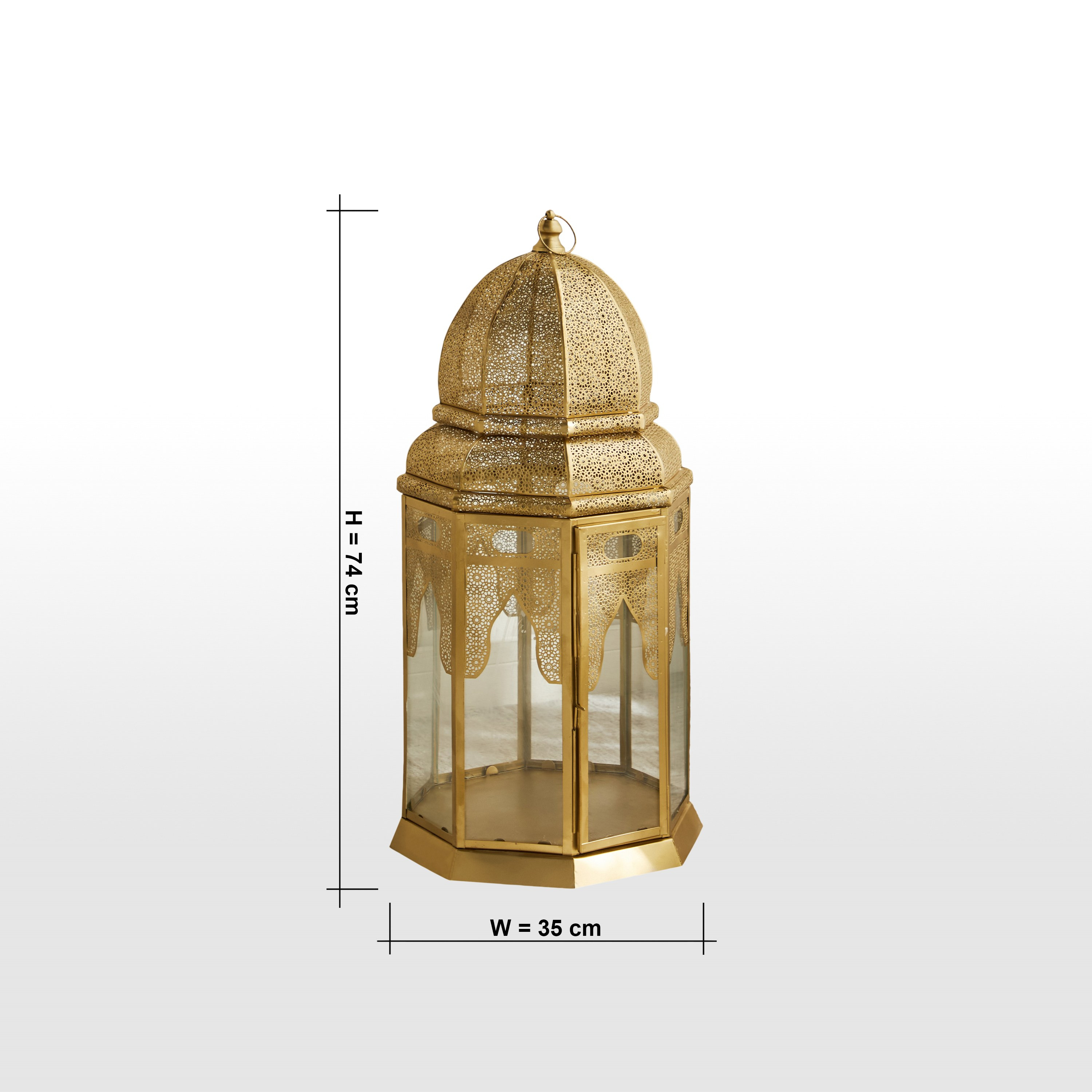 Zahra Metal and Glass Dome Lantern - 74 cm-household-decor-candleholdersandlanterns-image-6