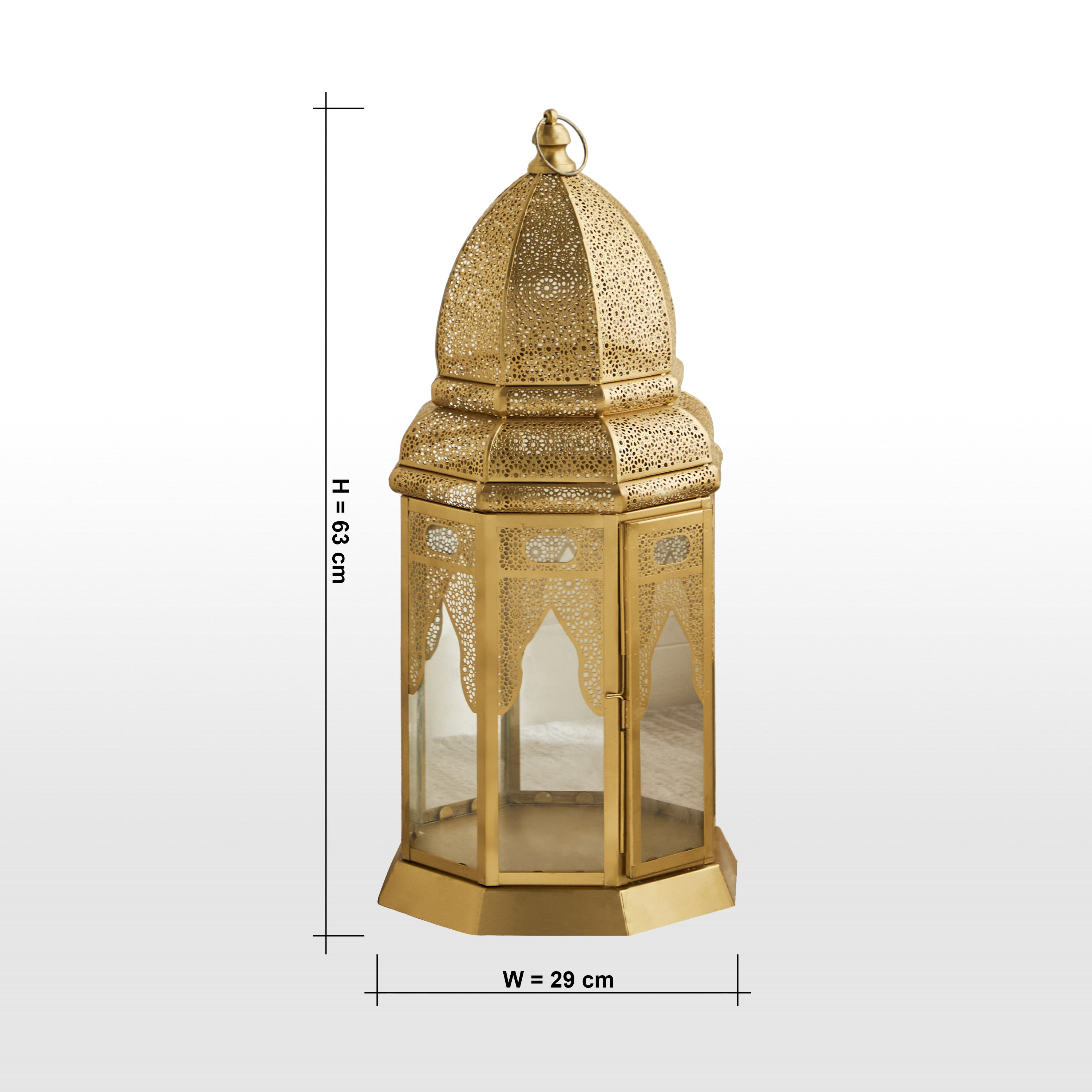Zahra Metal and Glass Dome Lantern - 63 cm-household-decor-candleholdersandlanterns-image-6