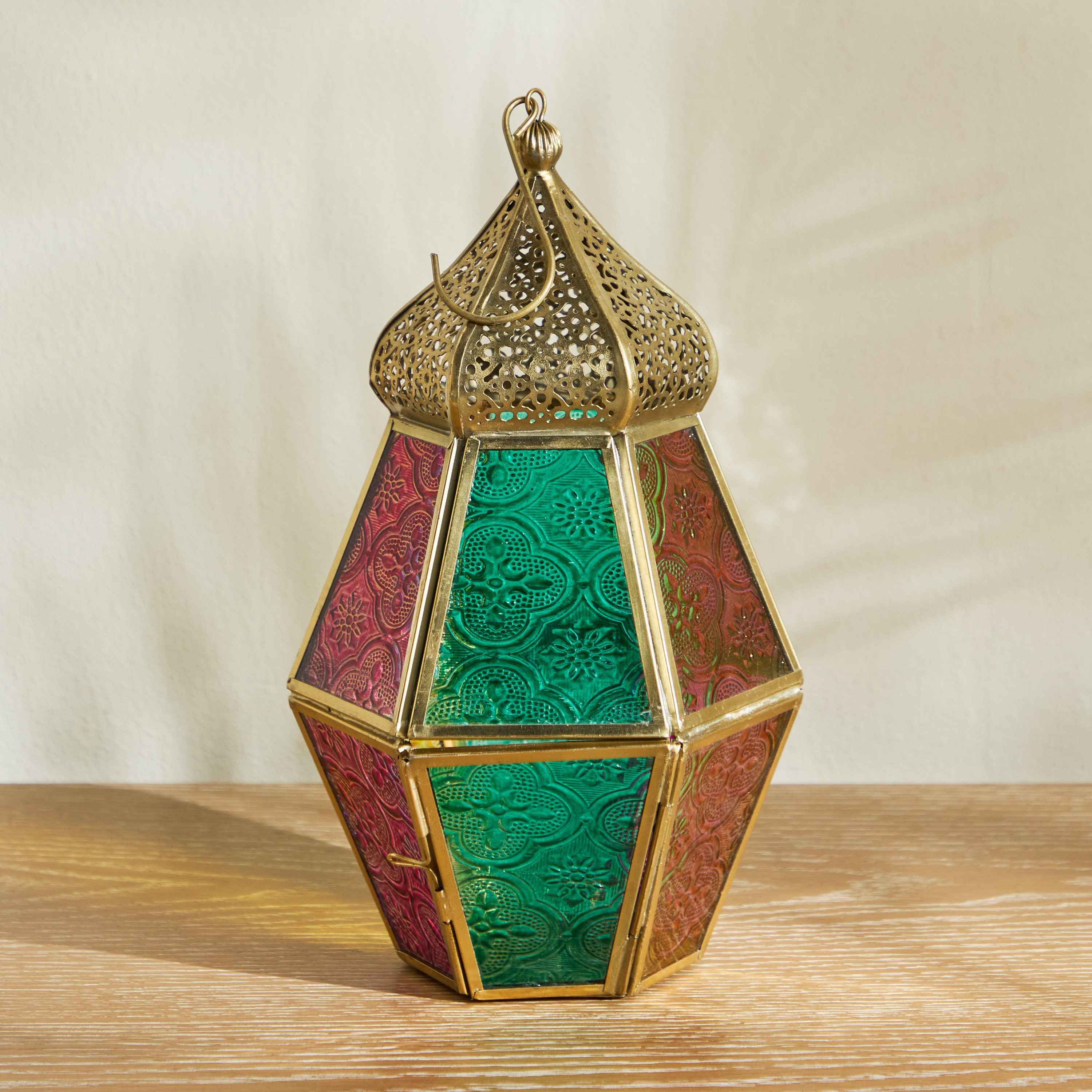 فانوس معدن وزجاج - عيسى - 22 سم-household-decor-candleholdersandlanterns-image-1