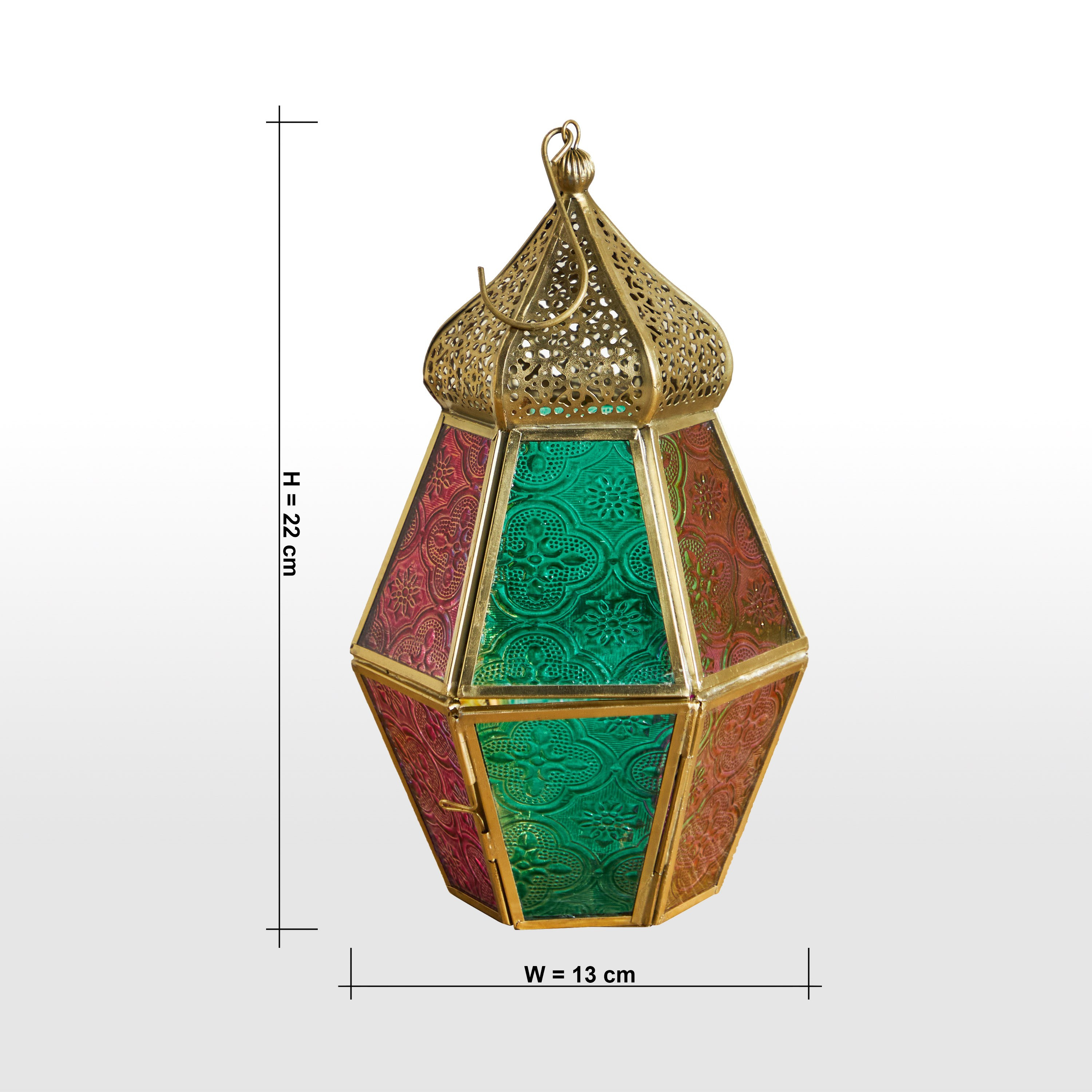 فانوس معدن وزجاج - عيسى - 22 سم-household-decor-candleholdersandlanterns-image-6