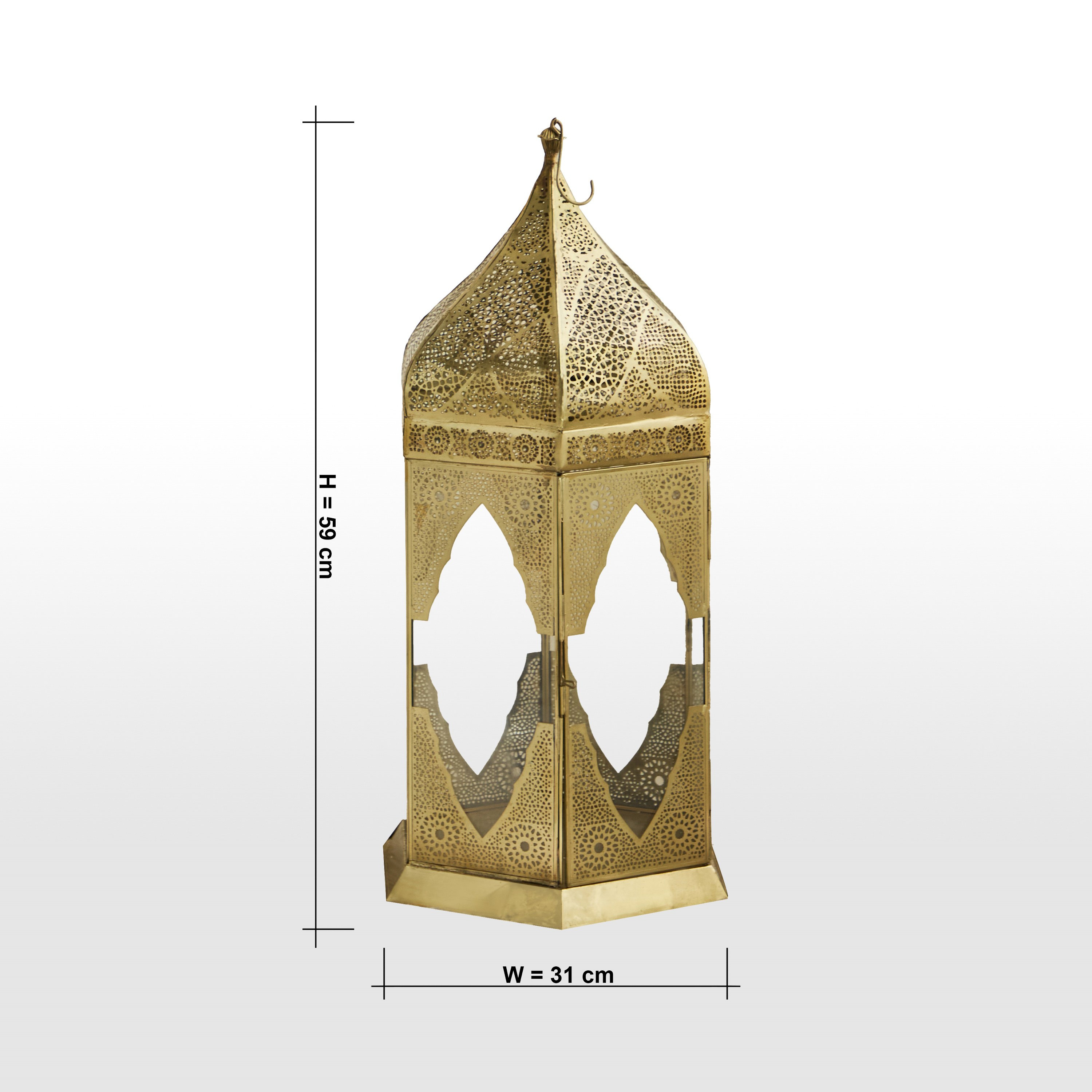 Sara Metal and Glass Dome Lantern - 59 cm-household-decor-candleholdersandlanterns-image-6
