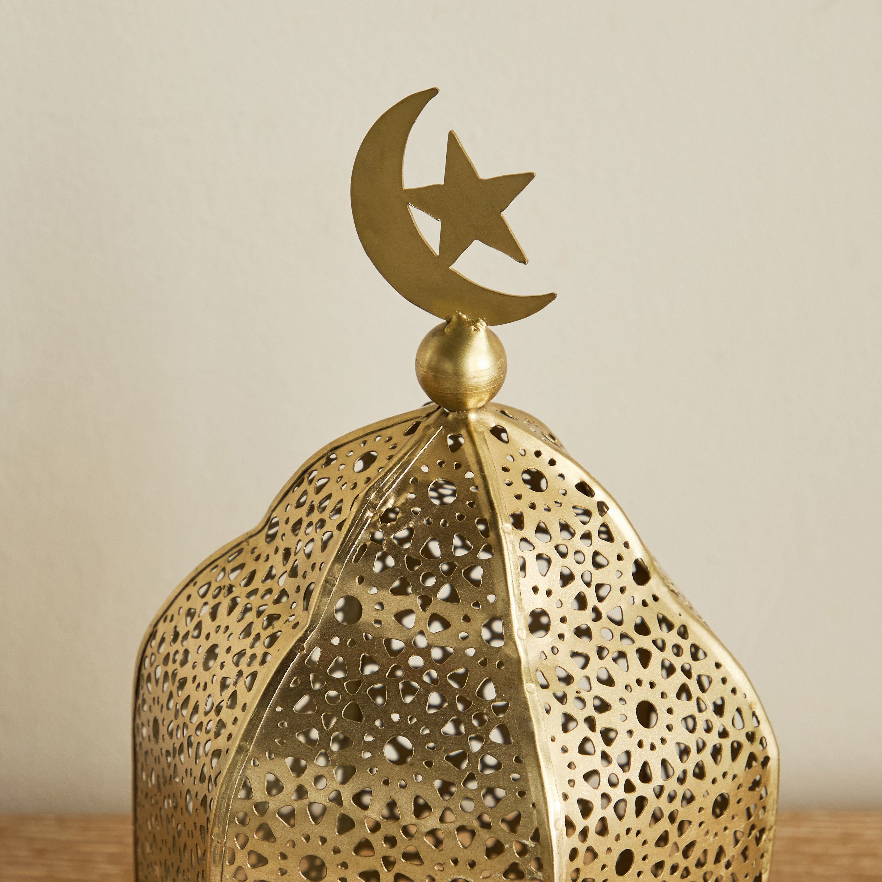 Crescent Lattice Metal Lantern - 30 cm-household-decor-candleholdersandlanterns-image-3