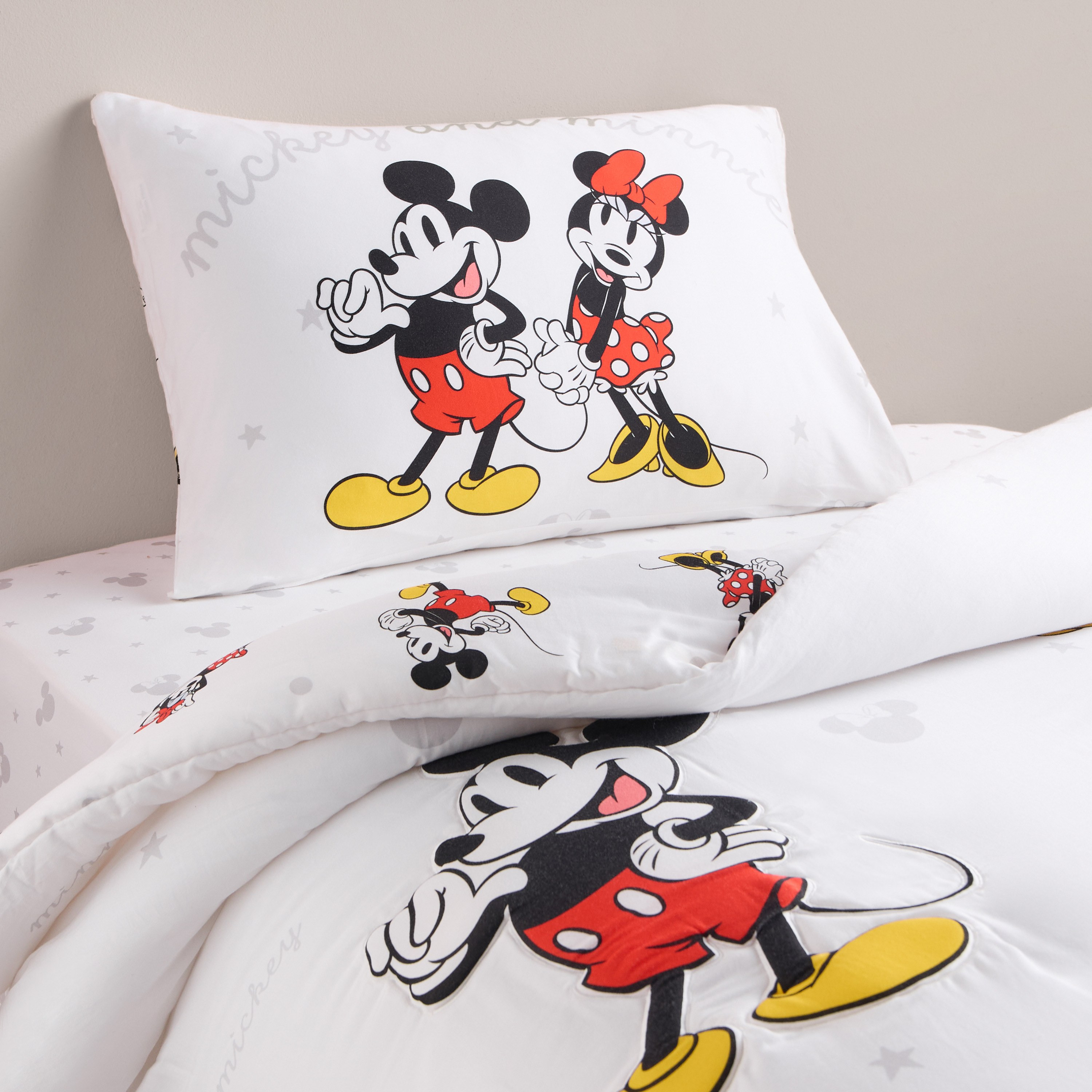 Mickey & Minnie Cotton Printed 2-Piece Single Comforter Set - 135x220 cm