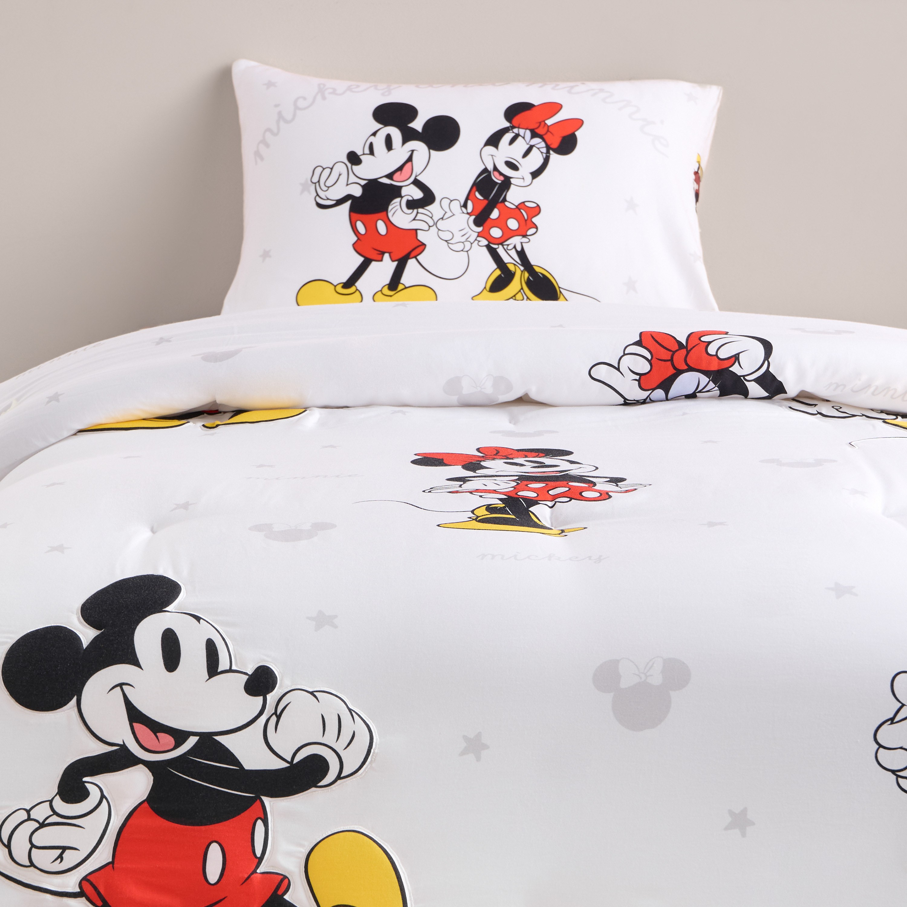 طقم لحاف قطن مقاس كامل بطبعات قطعتين - ميكي آند ميني - 160x220 سم-babyandkids-beddingandwindows-bedding-comforters-image-2